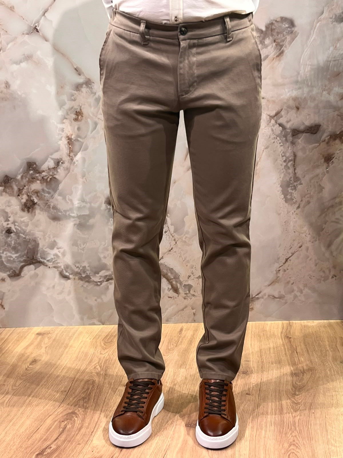 ERKEK SLİM FİT TENCEL KUMAŞ KLASİK PANTOLON | VİZON
