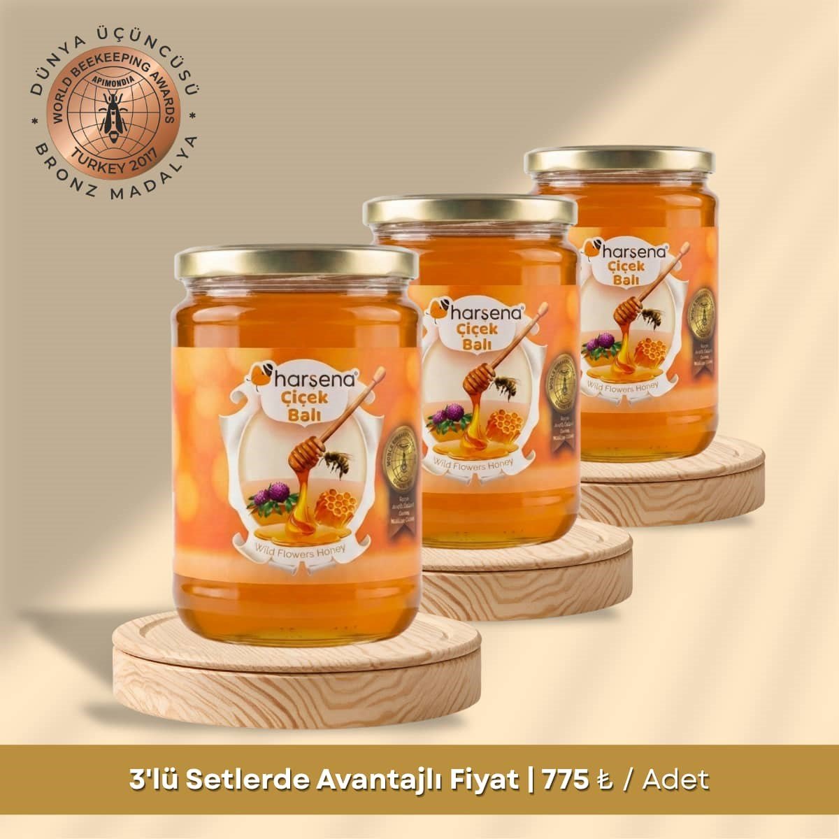 Süzme Çiçek Balı 850g x 3