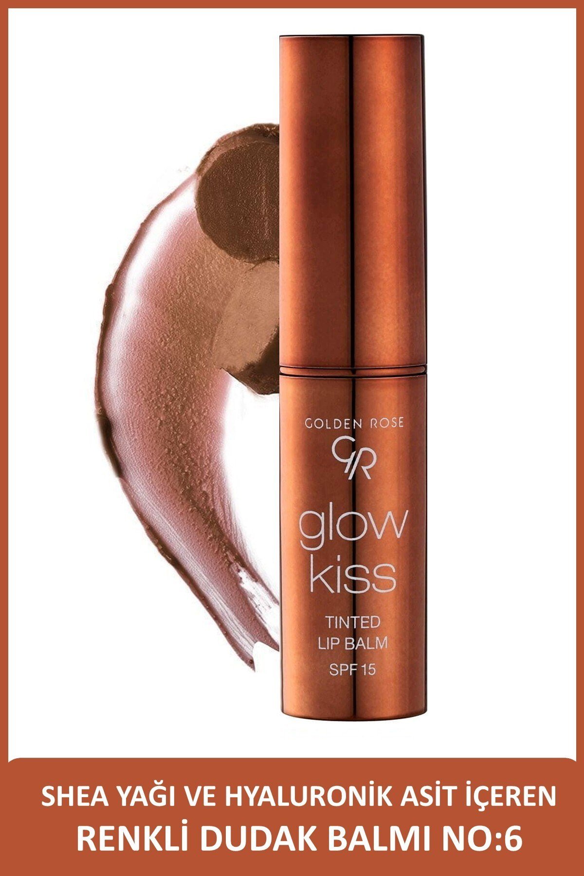 Glow Kiss Tinted Lip Balm SPF15 Shea & Hyaluronik Asitli Renkli Dudak Balmı - 06 Choca Cake  3 g