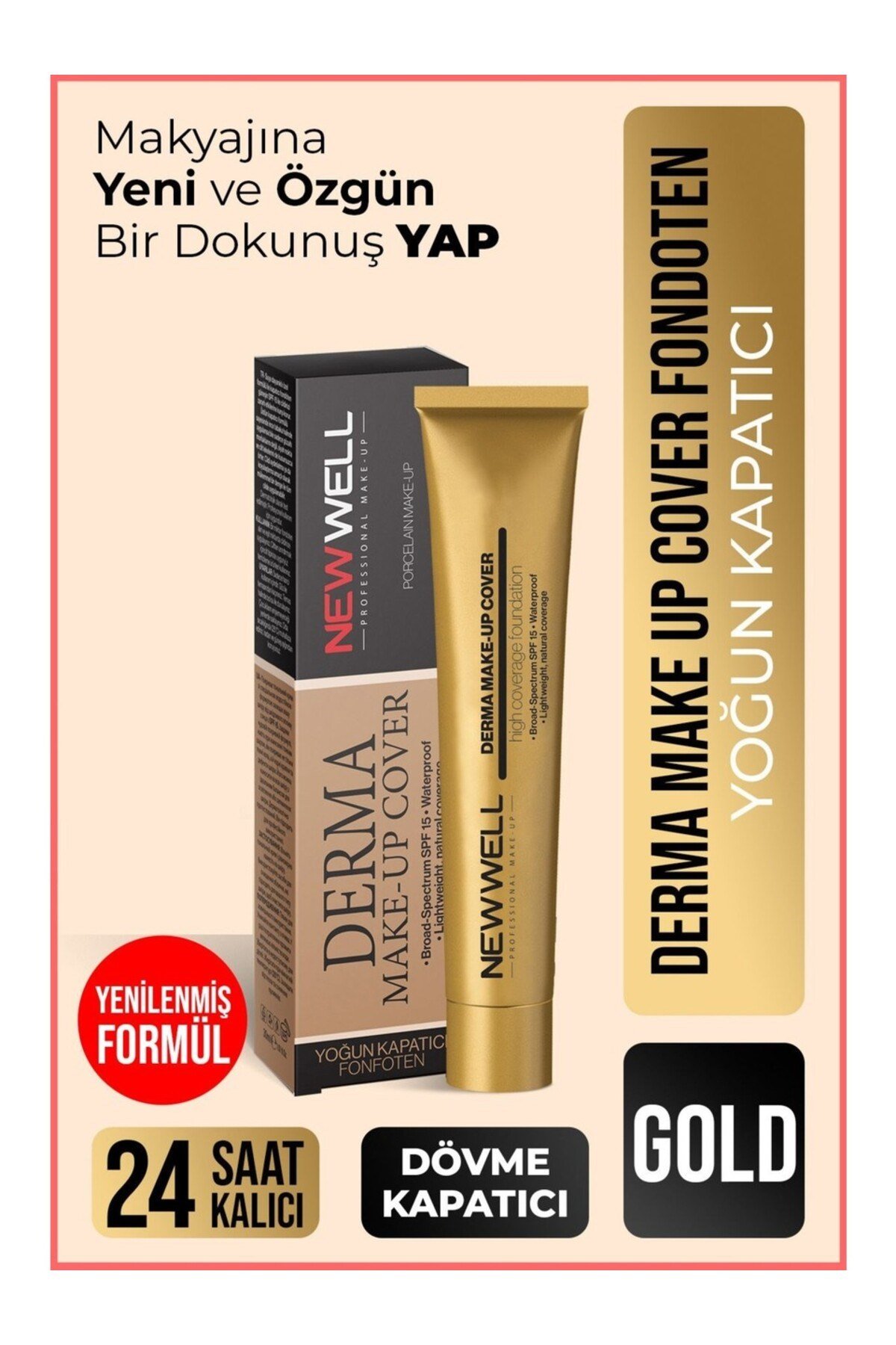 Yoğun Kapatıcı Fondöten - Derma Make Up Cover 01 Gold 30 ml 8680923304816
