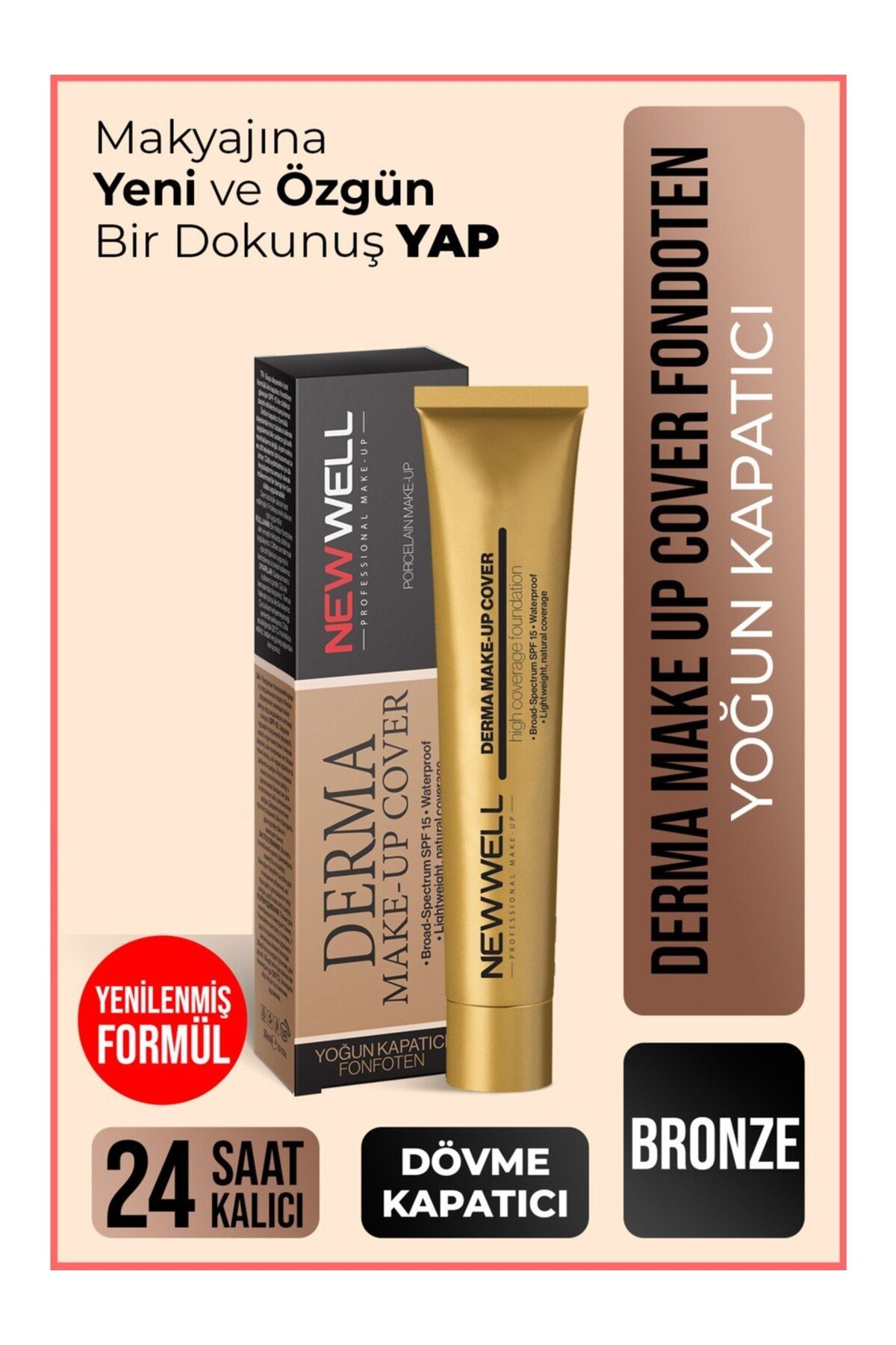 Yoğun Kapatıcı Fondöten - Derma Make Up Cover 02 Bronz 30 ml 8680923304823