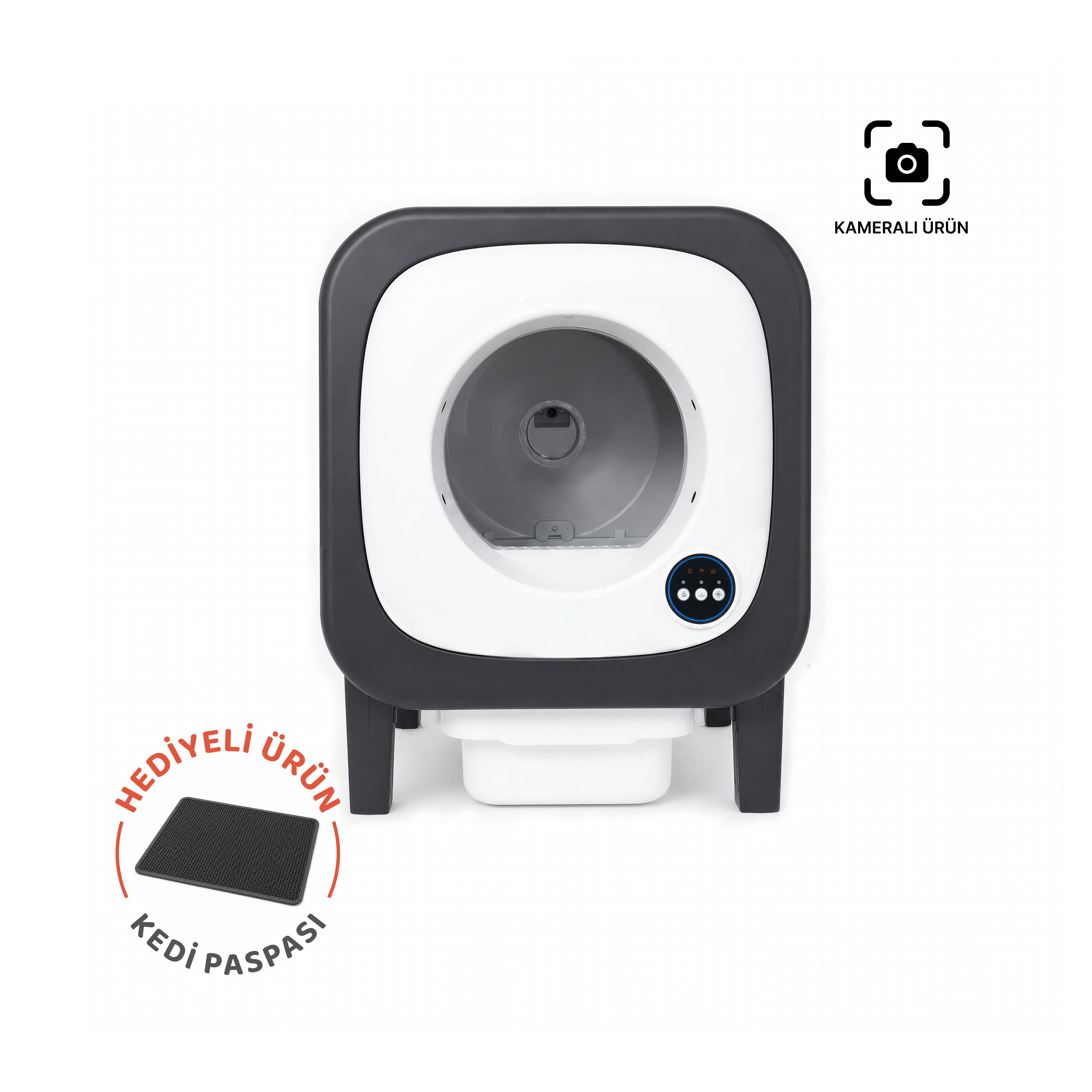 Akıllı Otomatik Kedi Tuvaleti (Wifi+ Kamera ) | 72 Lt Hacim, Mobil Uygulama Kontrollü (BPC1025)
