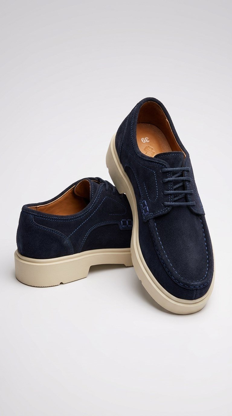 ÖZARI - K-559 EVA TABAN HAKİKİ DERİ LACİVERT SÜET AYAKKABI 