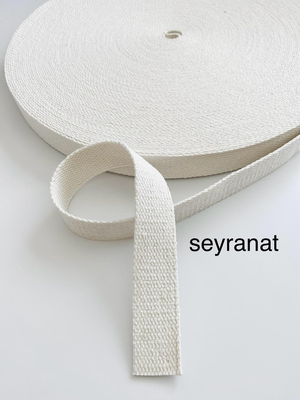 1 Metre Eni 3 Cm Pamuklu Beyaz Kolon