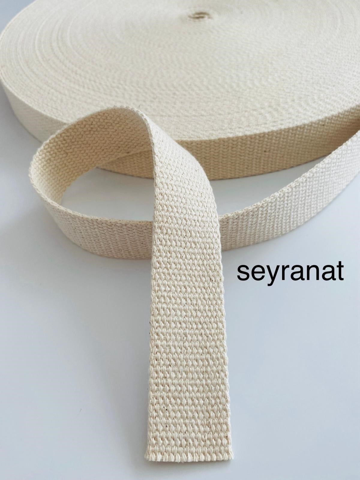 1 Metre Eni 3 Cm Pamuklu Ekru Kolon