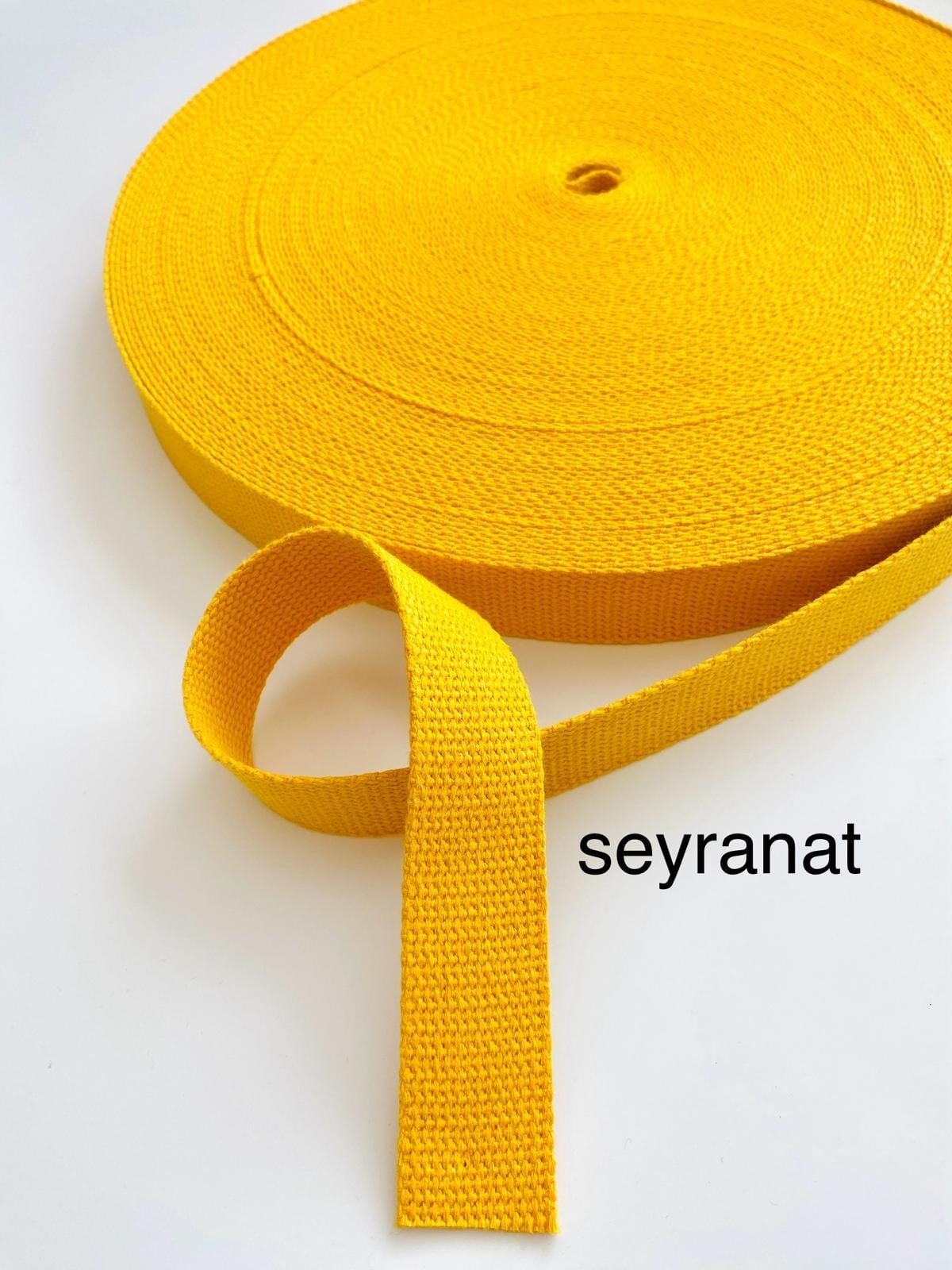 1 Metre Eni 3 Cm Pamuklu Hardal Sarısı Kolon