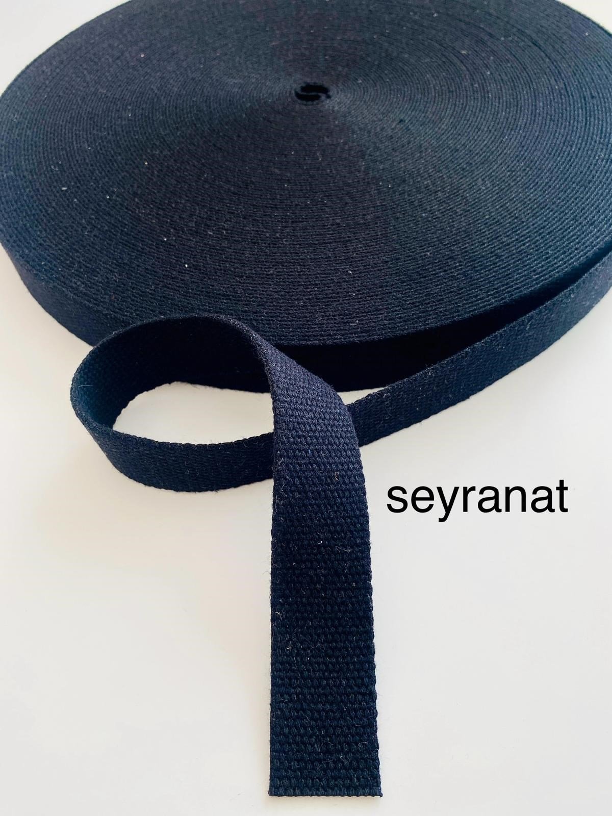 1 Metre Eni 3 Cm Pamuklu Siyah Kolon