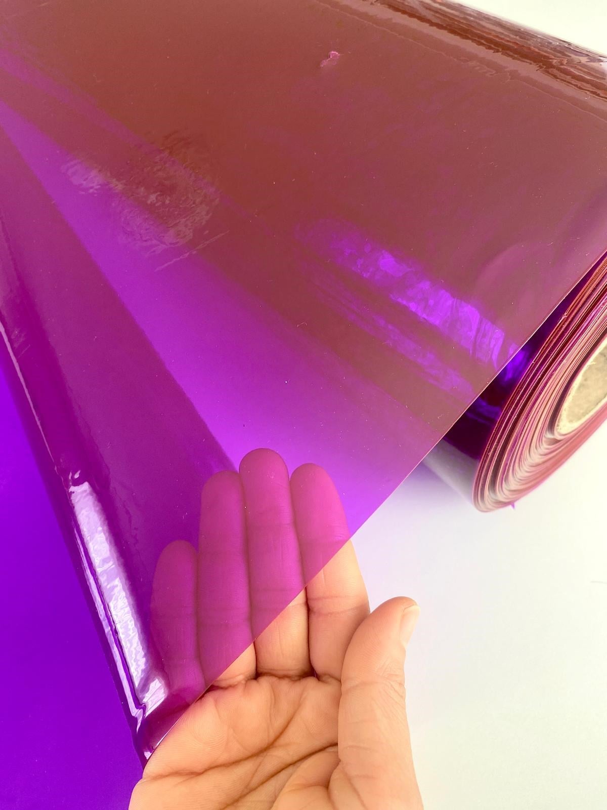 1 Metre Eni 75 Cm Mor Renk Su Geçirmez Çantalık PVC KumaşPVC Kumaşlar