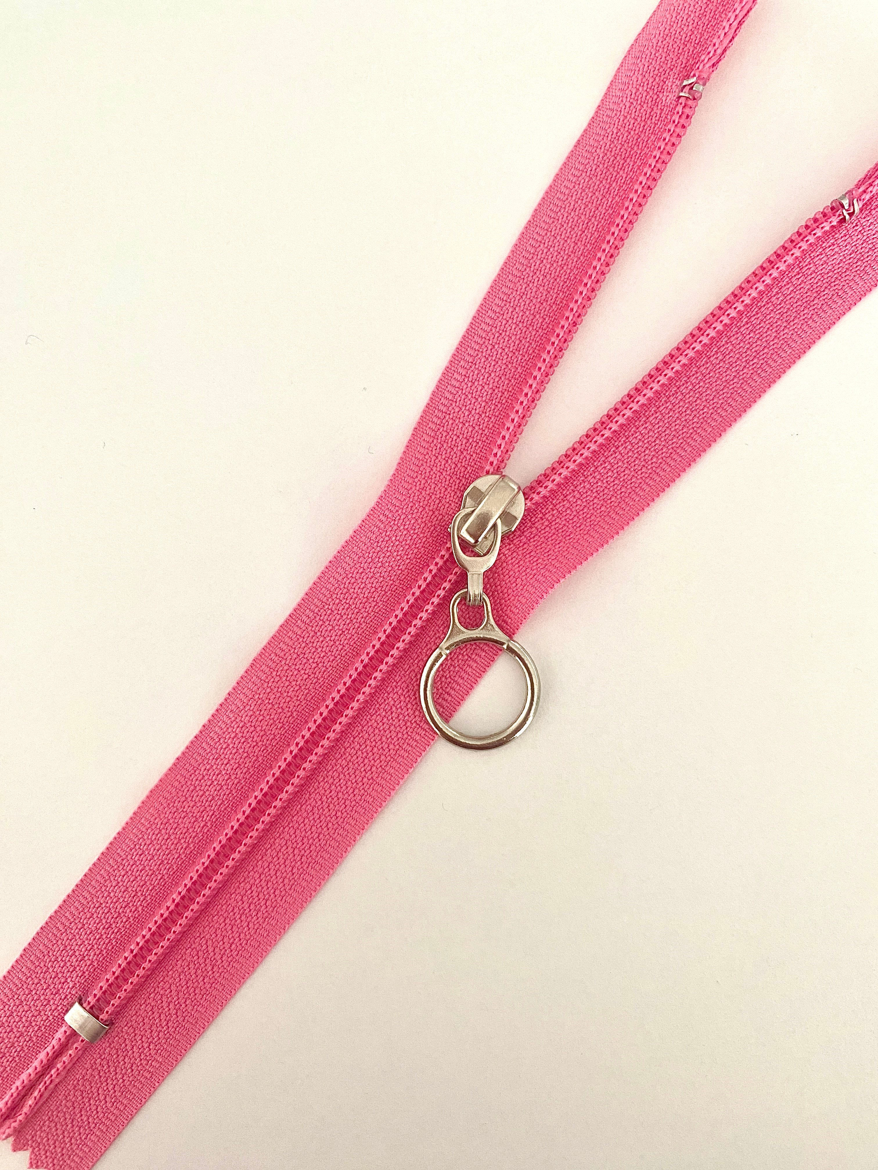 18 Cm Halka Elcikli Pembe Çanta ve Cüzdan Fermuarı