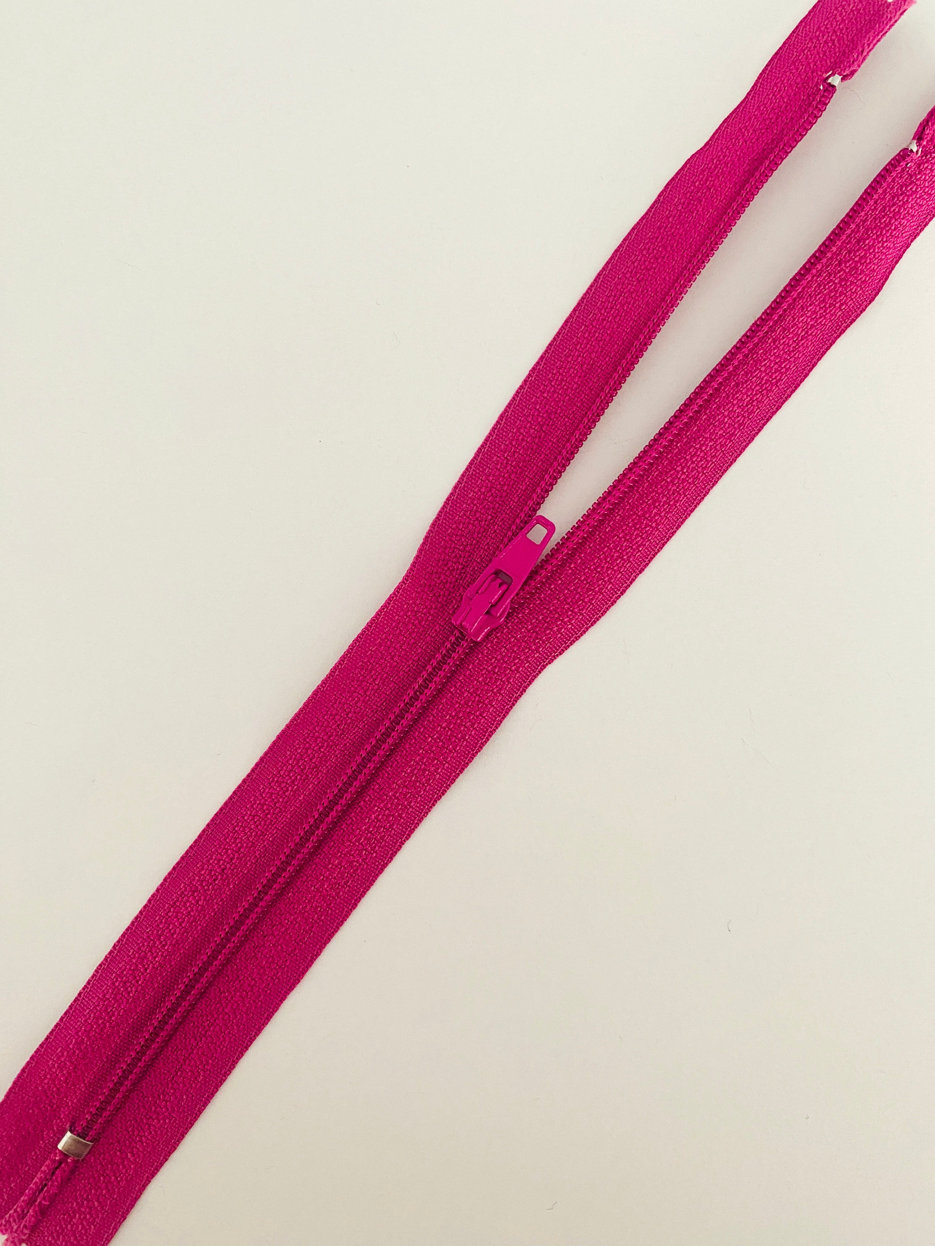 18 Cm Klasik Fuşya Renk Fermuar