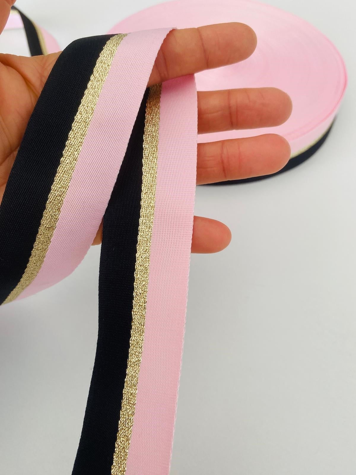 5 Metre Eni 3 Cm Renkli Simli Polyester Biye