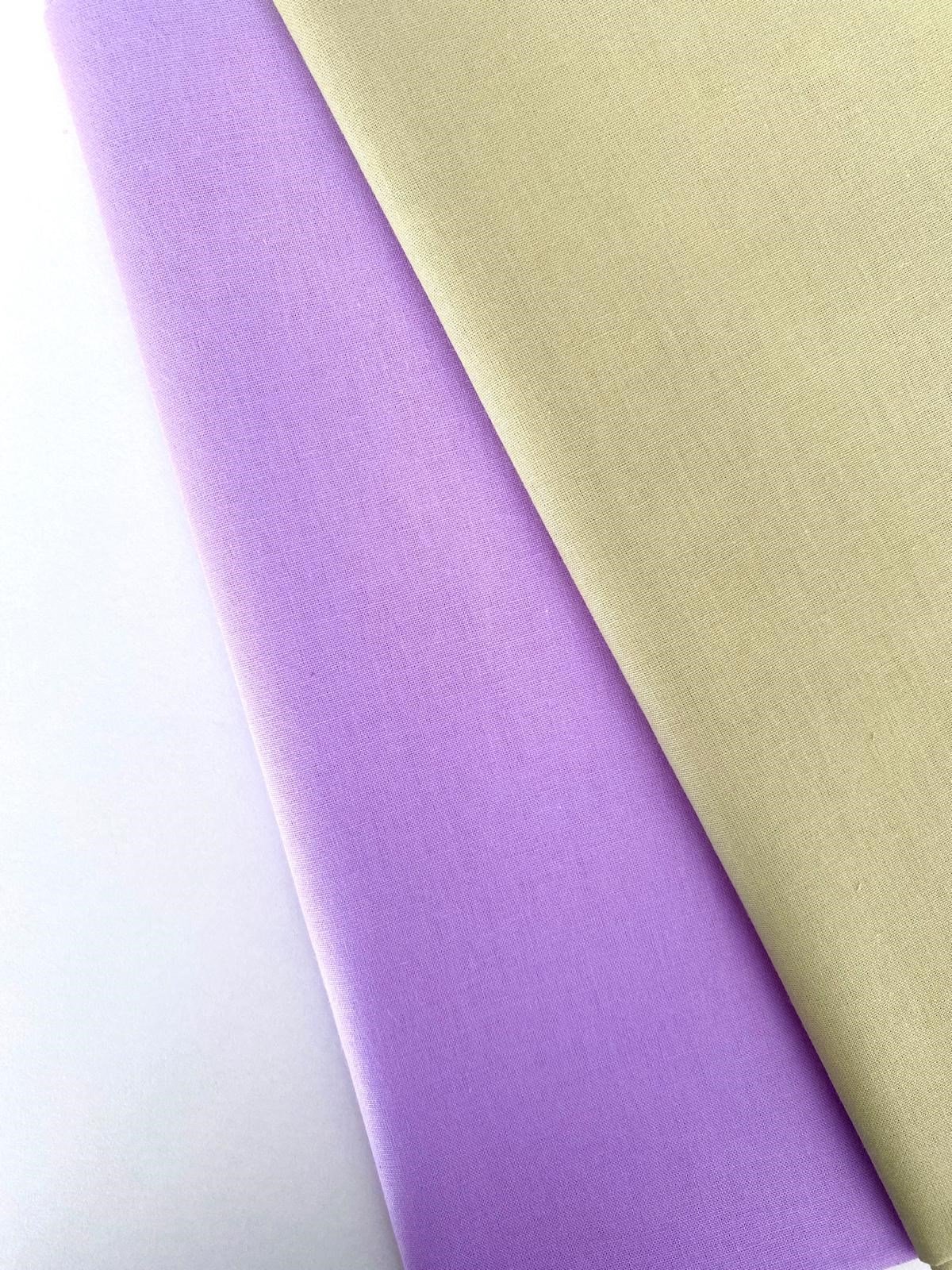Pastel Yeşil, Lila 2 Adet Pamuklu Kumaş