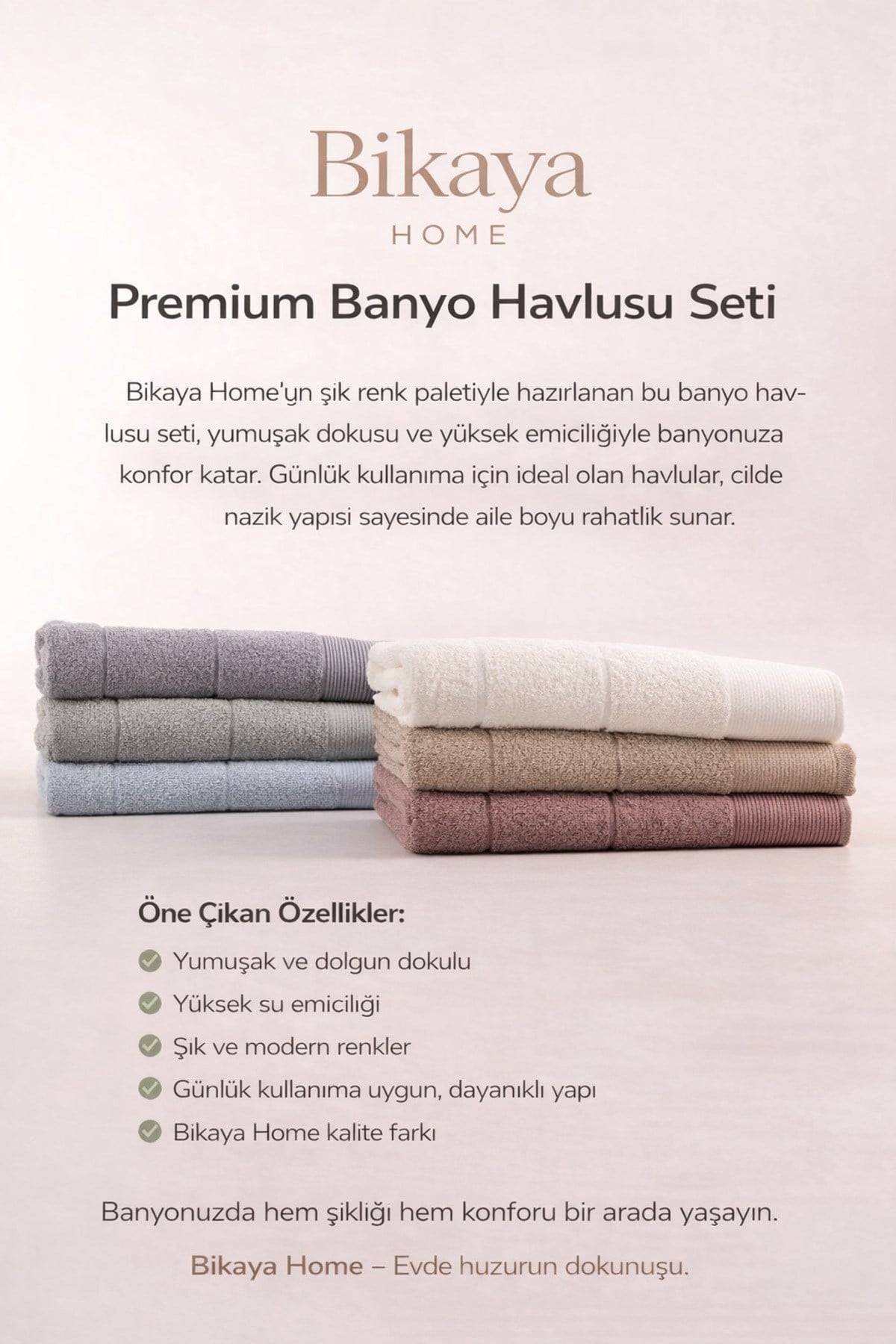%100 Pamuk Banyo Havlusu Seti – 6 Adet – 90x150 cm – Yumuşak ve Yüksek Emici - Günlük & Çeyizlik