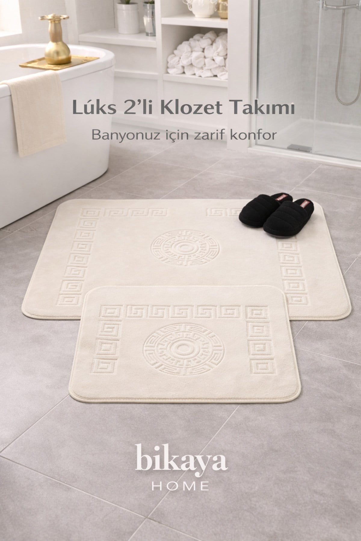 2’li Klozet Takımı | Yumuşak Peluş Doku | Kaydırmaz Taban | Kolay Temizlenir | Şık & Konforlu