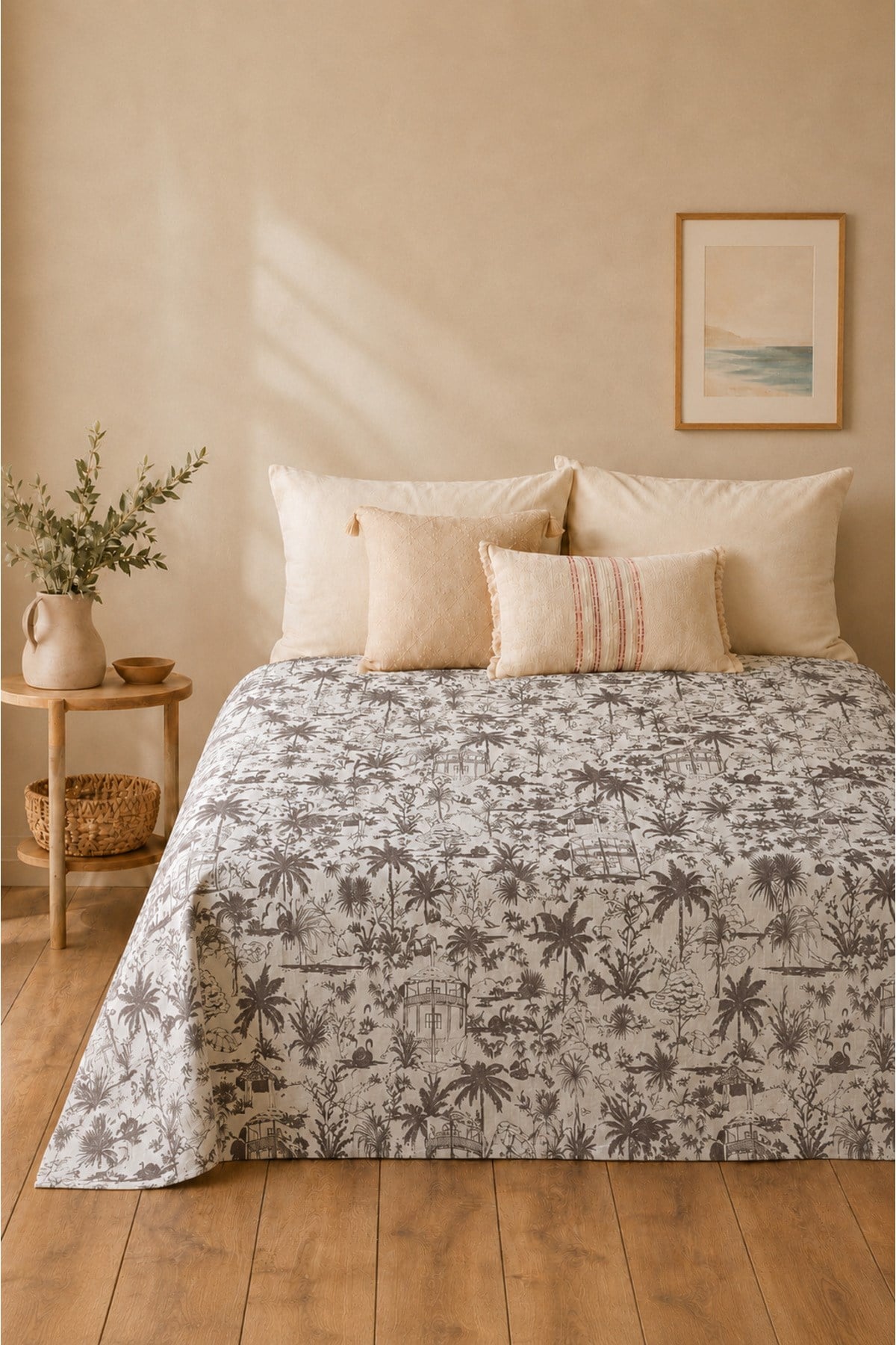 Çift Kişilik Dijital Baskılı Pike | 200x230 cm | Hafif ve Nefes Alabilen | Şık Tasarım | Yazlık ve Günlük Kullanım