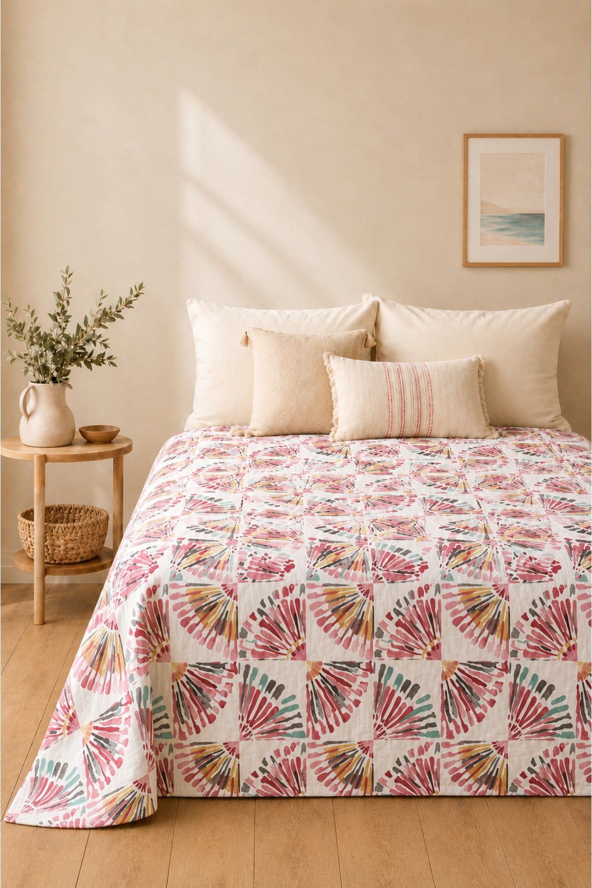 Çift Kişilik Dijital Baskılı Pike | 200x230 cm | Hafif ve Nefes Alabilen | Şık Tasarım | Yazlık ve Günlük Kullanım