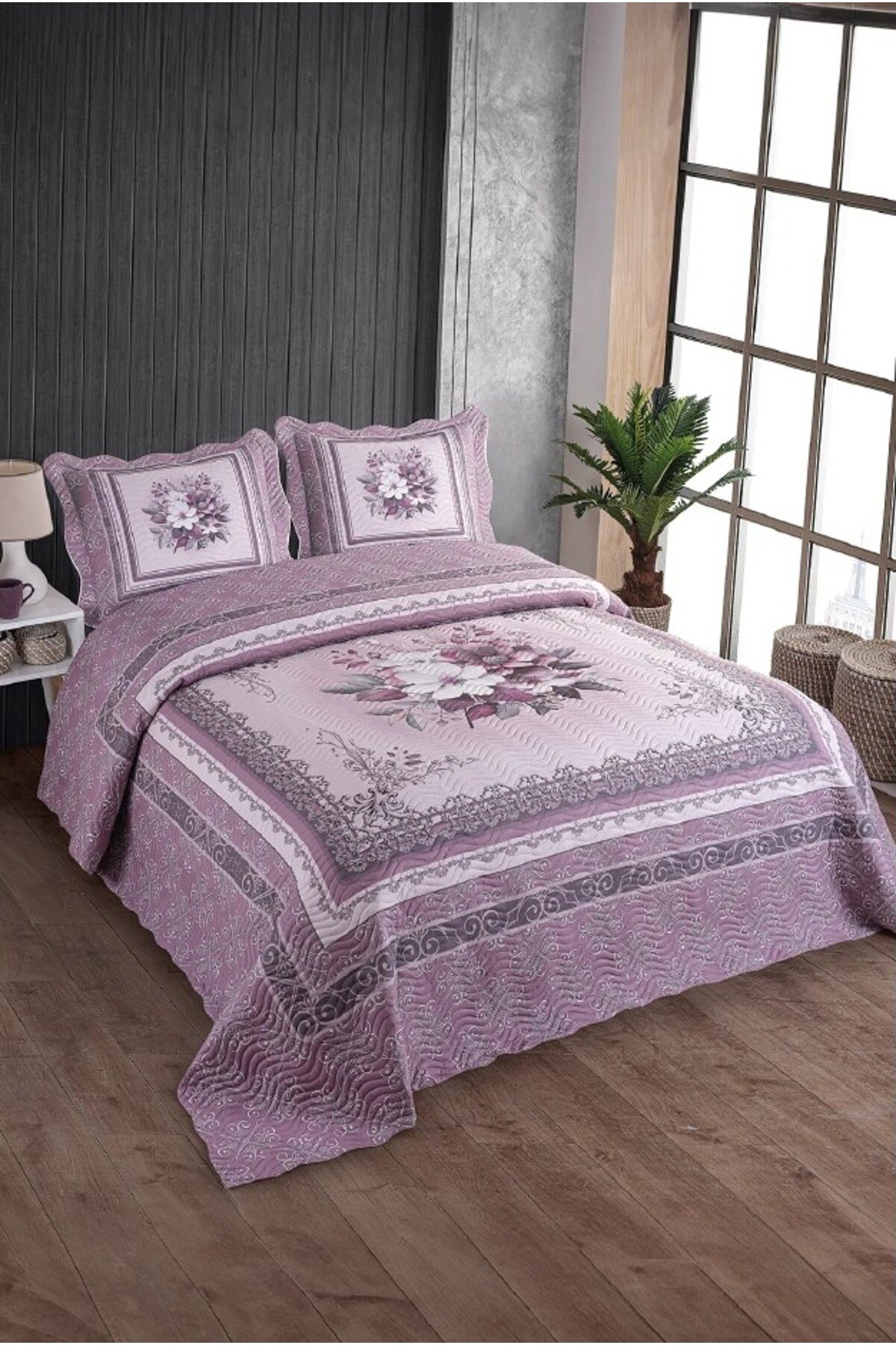Çift Kişilik Microfiber Kapitone Yatak Örtüsü