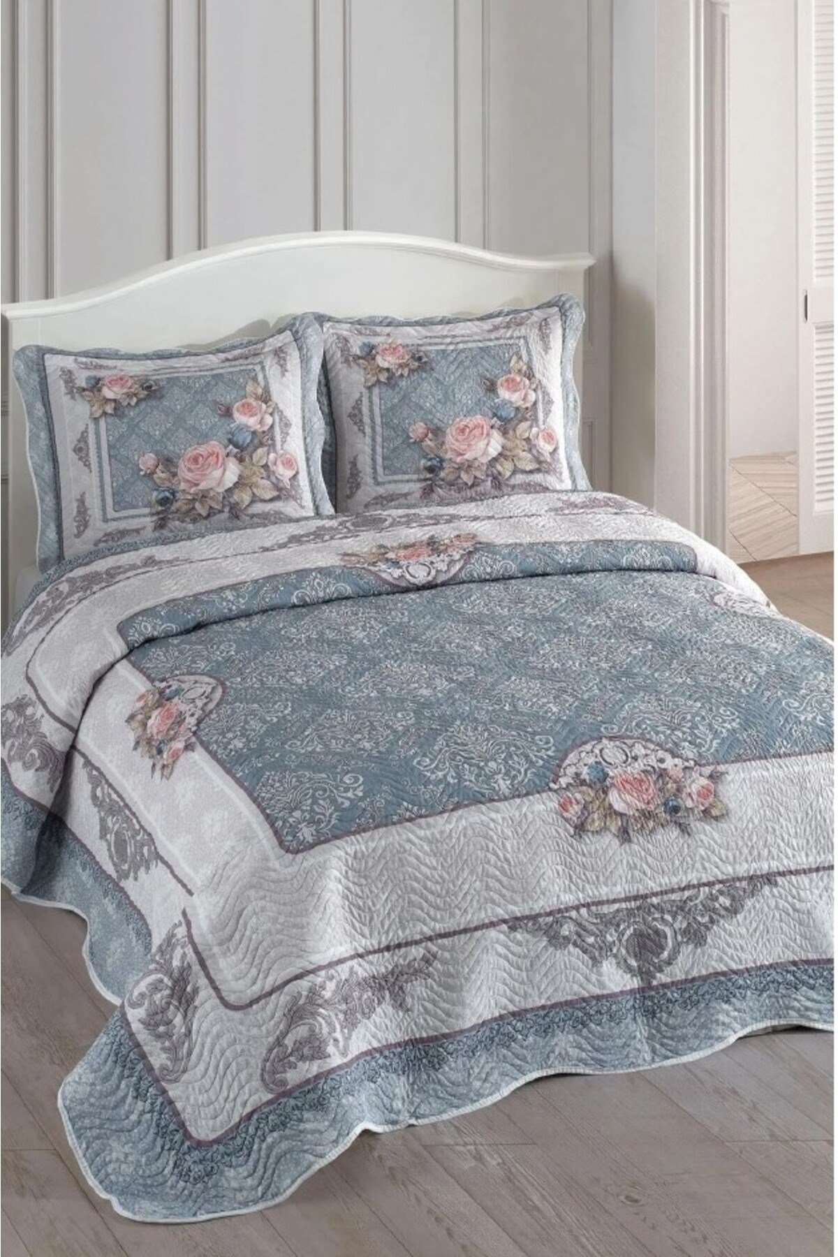 Çift Kişilik Microfiber Kapitone Yatak Örtüsü(GLORİA KAHVE)