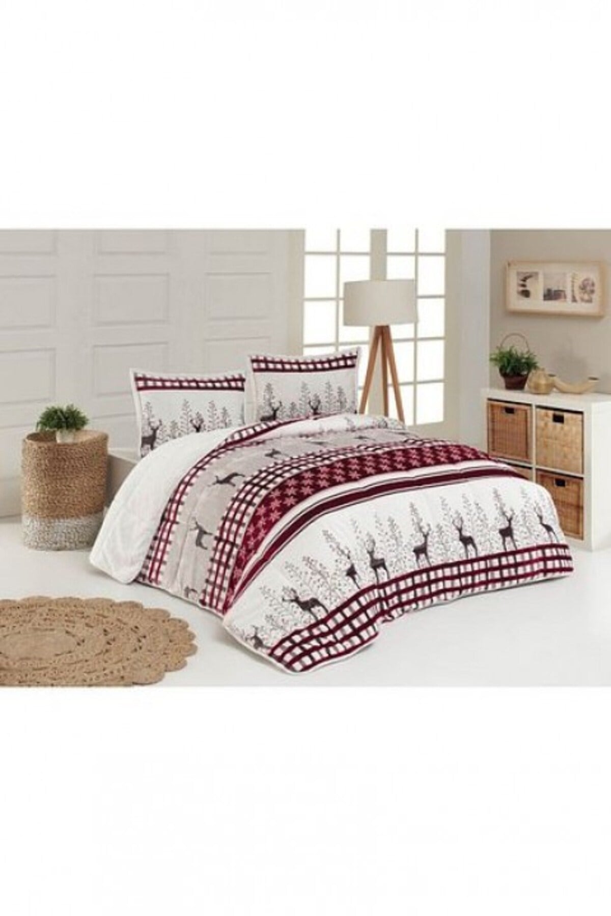 Comforter Çift Kişilik Yorgan Seti Deer - Gri