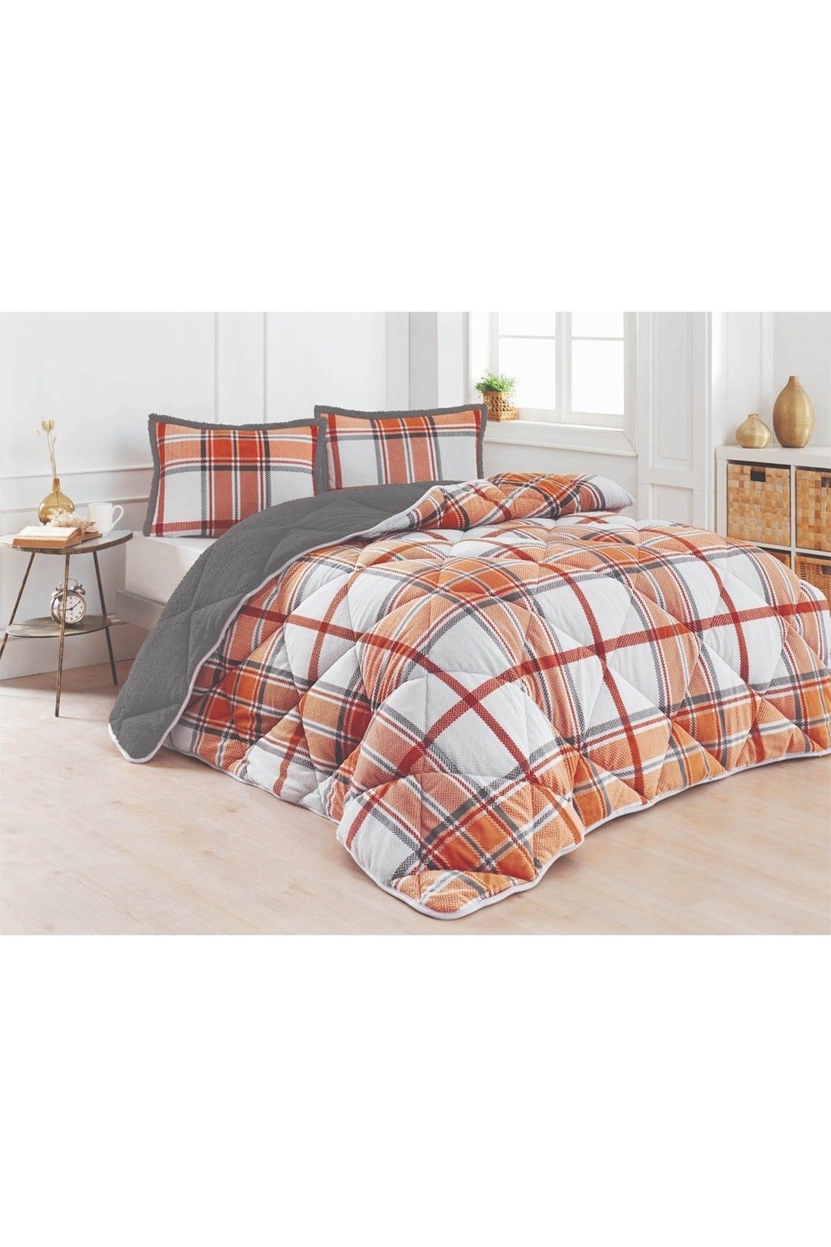 Comforter Ella Oranj Çift Kişilik Yorgan Seti