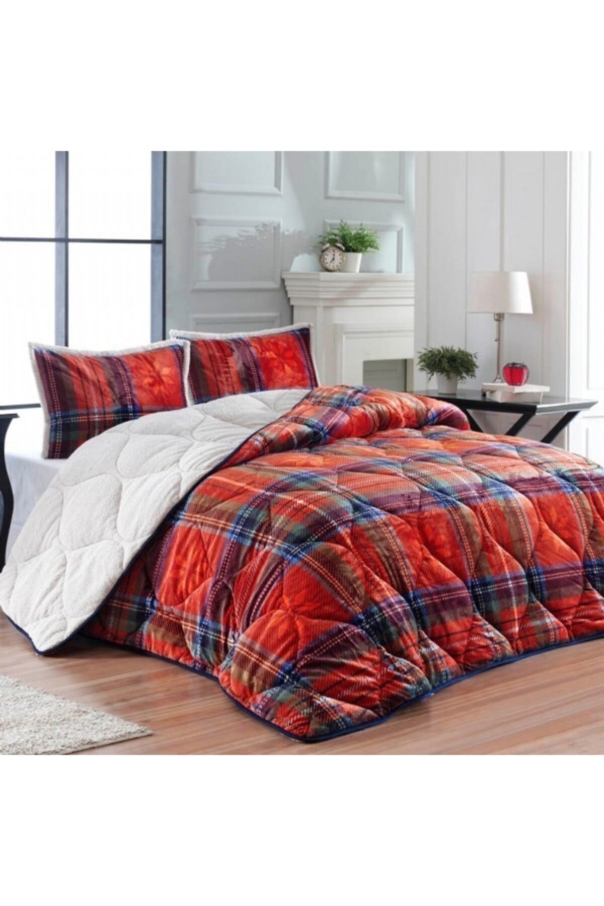Comforter Yorgan Seti - Volenta Indigo Kırmızı