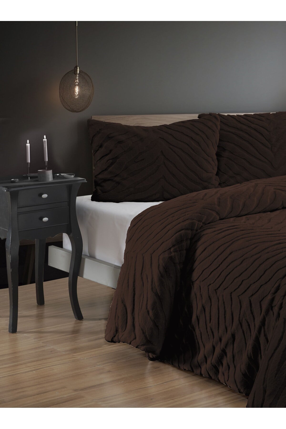 Diamond 3 Parça Zebra Kürk Comforter Yorgan Seti - 220x240 cm - Orijinal Çantalı