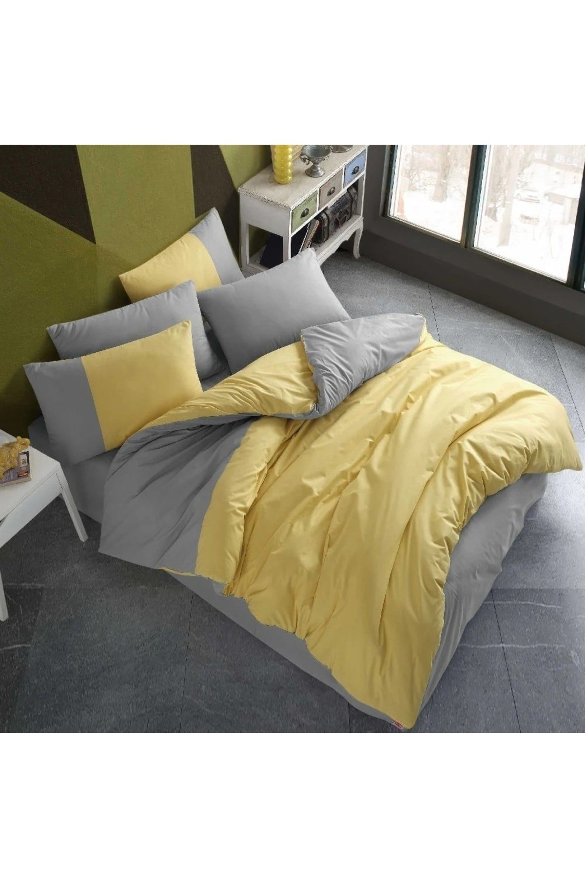 Hobby Çift Kiş. Poplin Nevresim Takımı - Diamond Sarı
