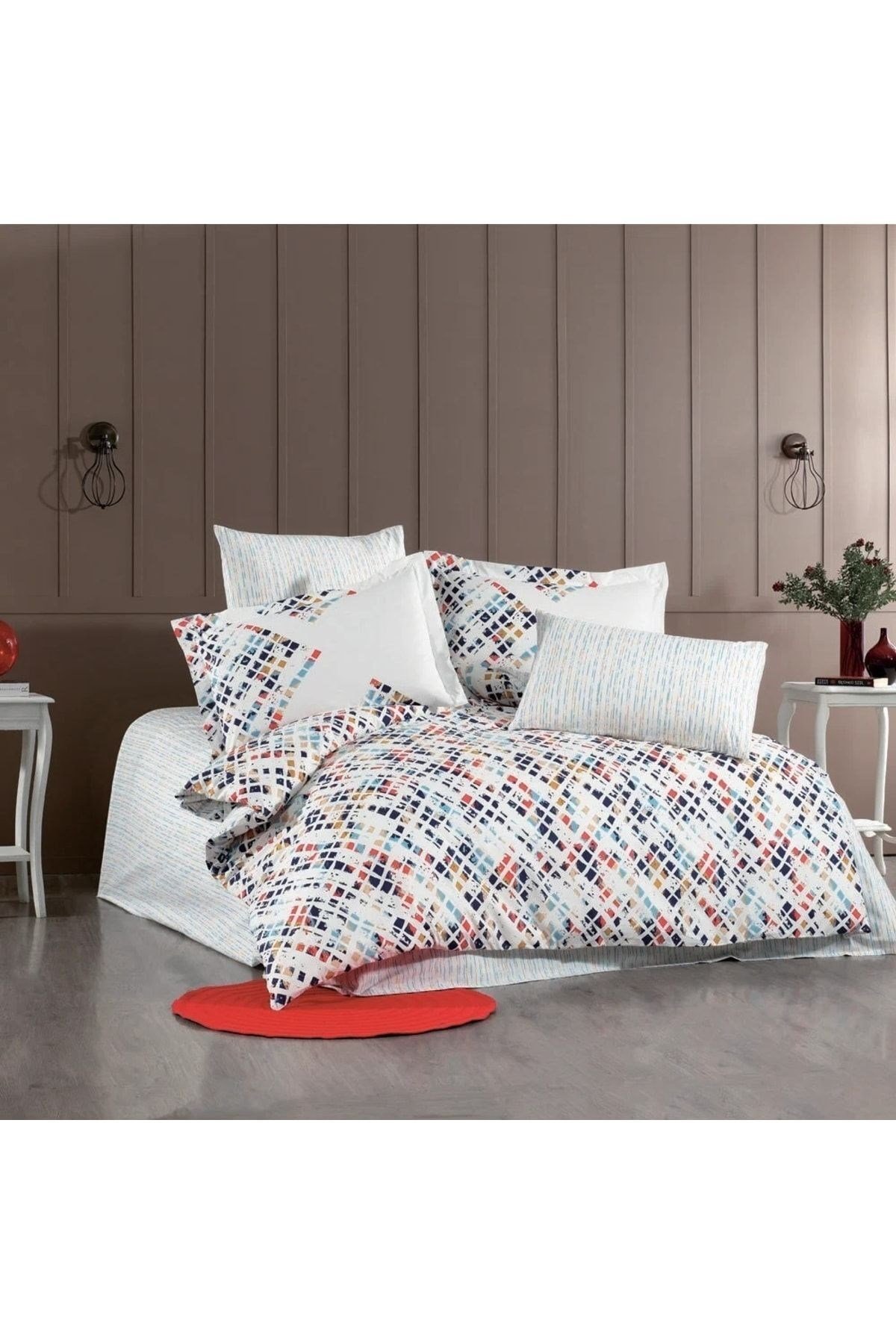 Hobby Çift Kiş. Poplin Nevresim Takımı - Rithym Lacivert