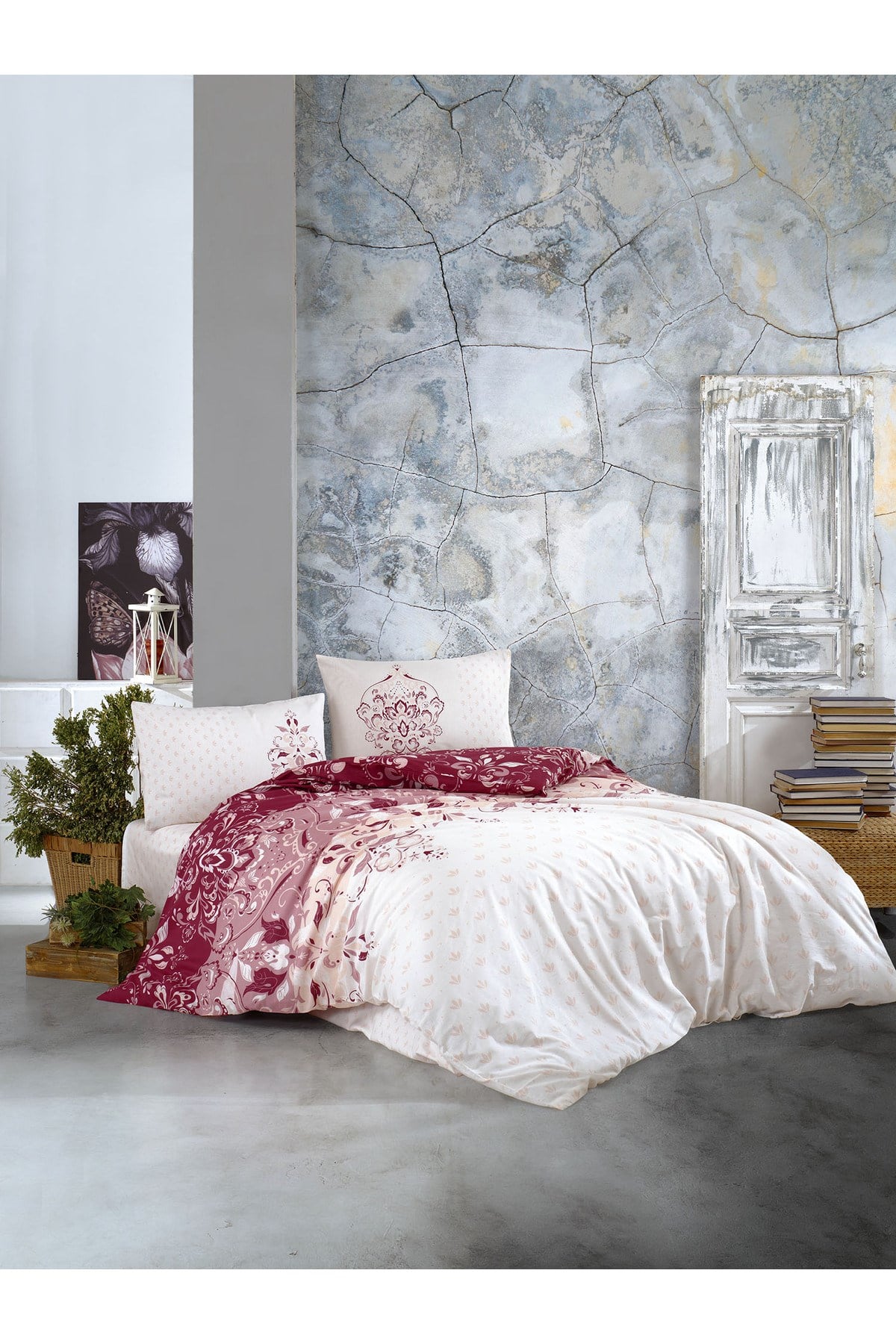 Kristal Ranforce Çift Kişilik Nevresim Takımı | %100 Pamuk | 57 Tel | 4 Parça | Lüks Kutu