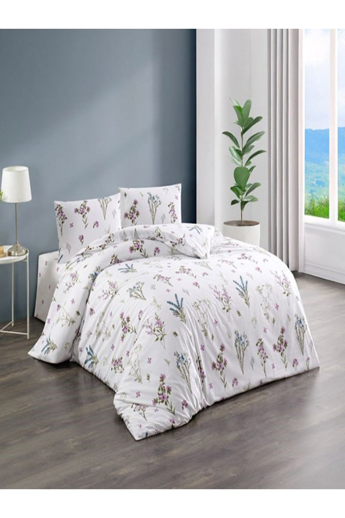 Kristal Ranforce Çift Kişilik Nevresim Takımı | %100 Pamuk | 57 Tel | 4 Parça | Lüks Kutu