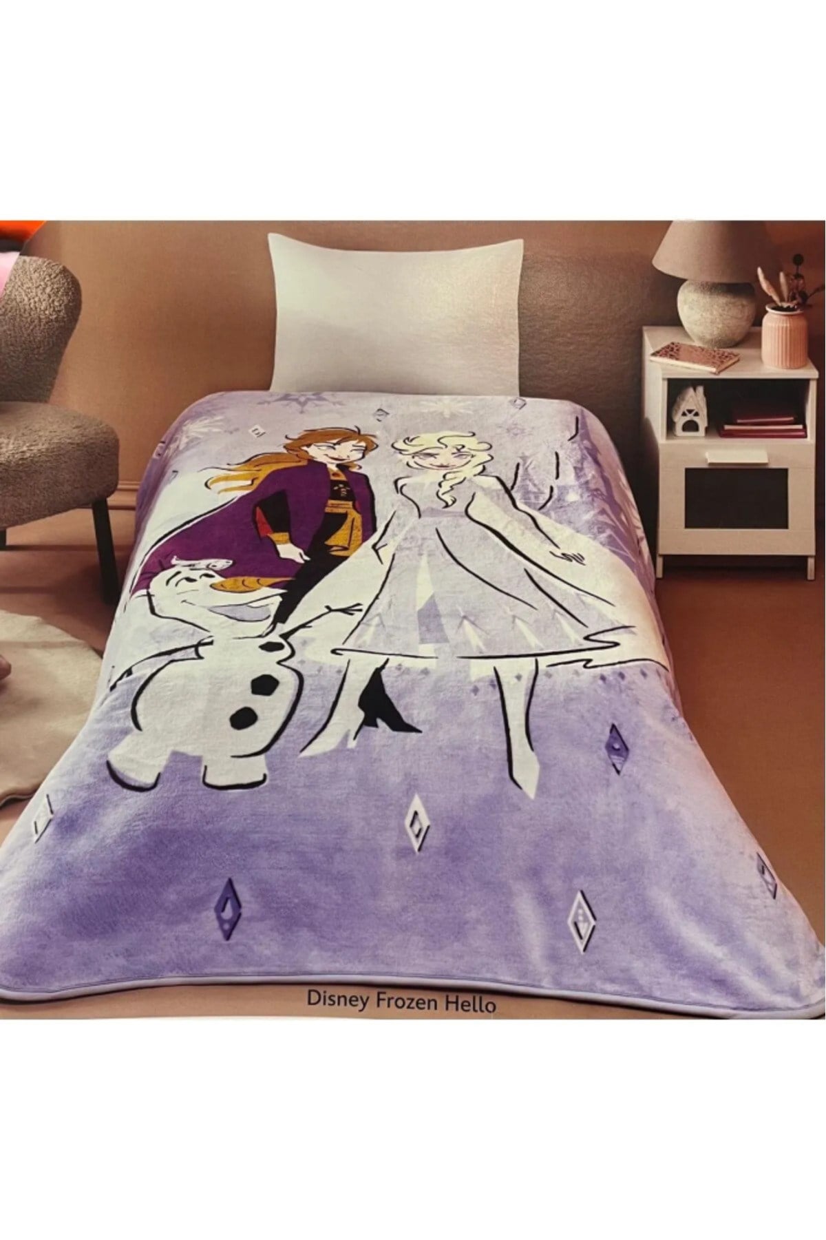 Lisanslı Battaniye Frozen Hello Tek Kişilik