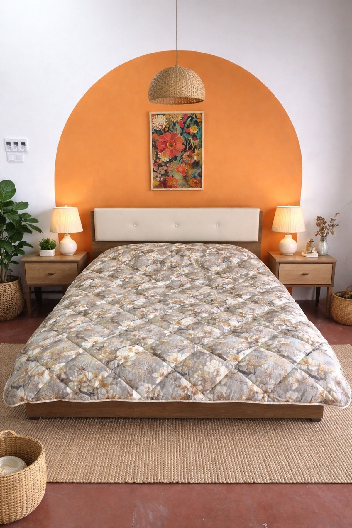 Lüks Tek Kişilik 5D Dijital Pamuk Yorgan | 155x215 cm | Dolgun, Kabartmalı | Yumuşacık & Konforlu Uyku
