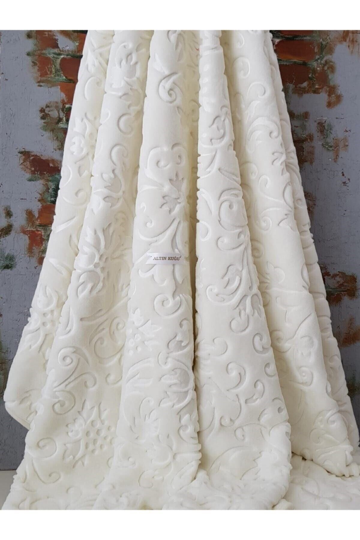 Merinos Elegans Battaniye Çift Kişilik- 220x240 Cm- Kemik