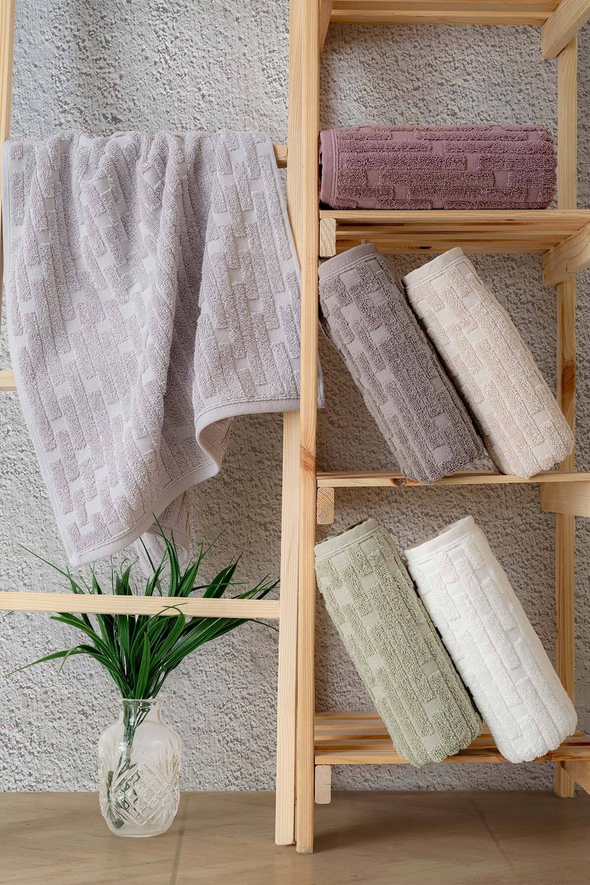 Nurpak Kilim %100 Pamuk El Havlusu Seti | 6’lı 50x90 cm | Banyo & Misafir Havlusu | Yumuşak ve Emici