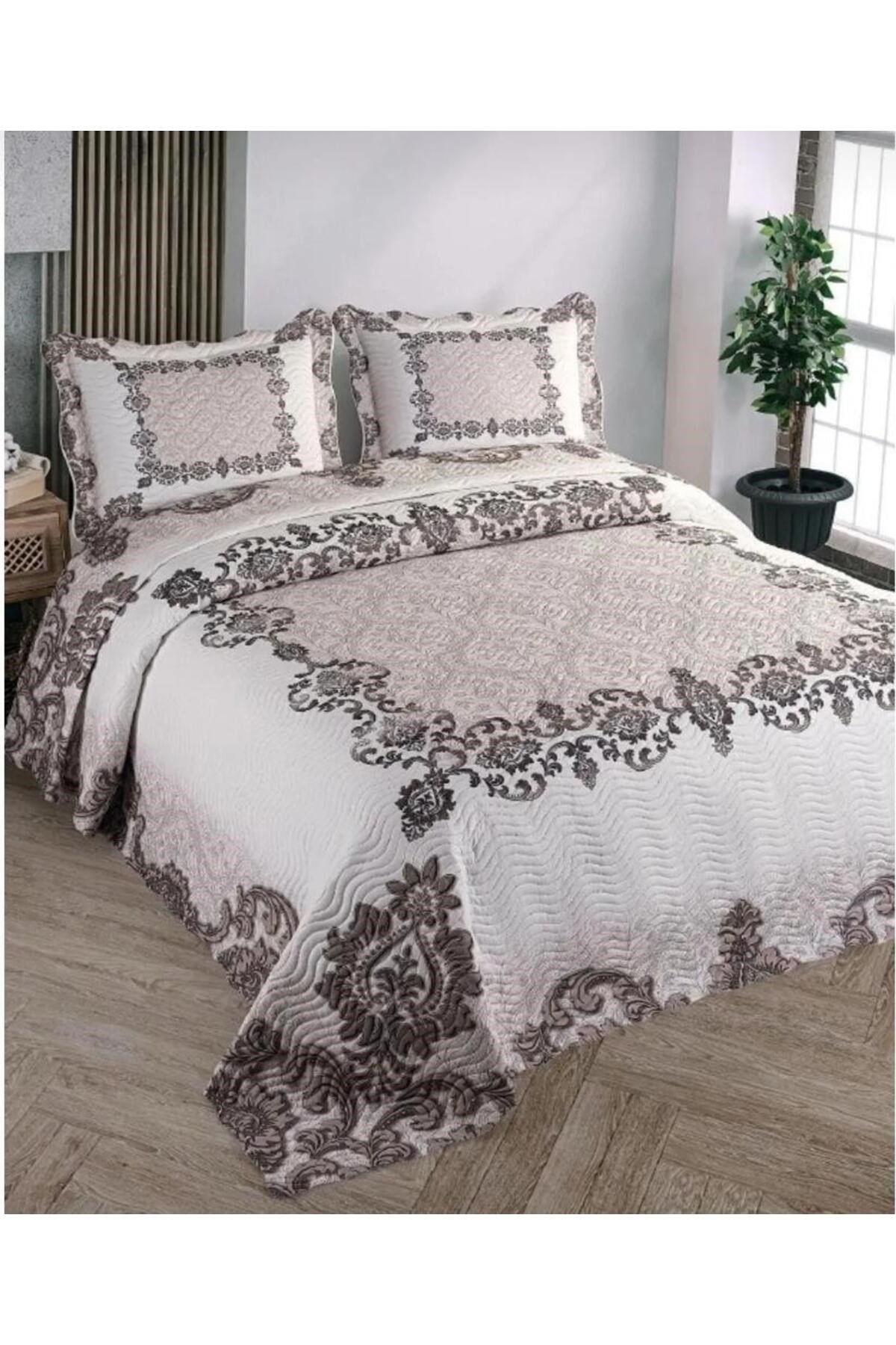 Örtüm Çift Kişilik Microfiber Kapitone Yatak Örtüsü (250 X 260 CM)