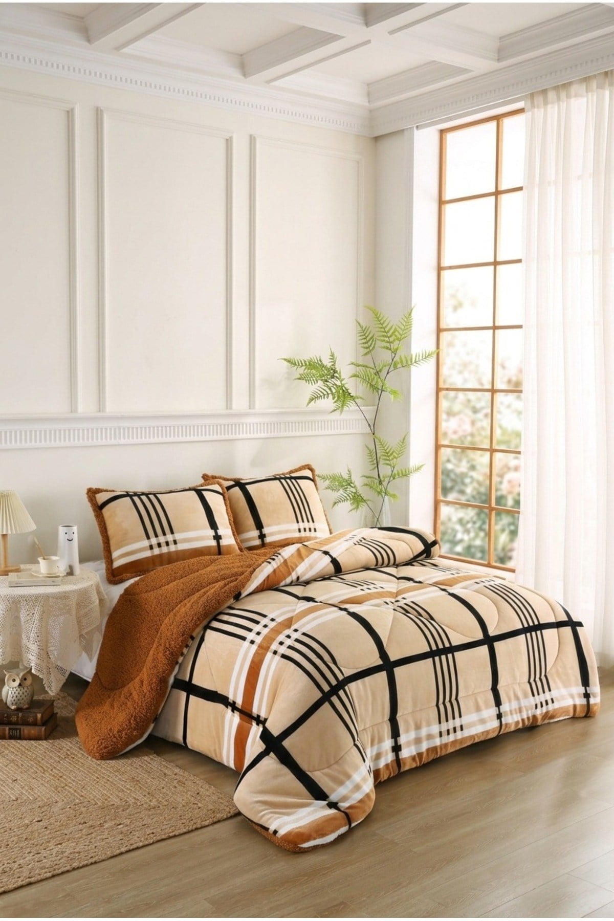 Osotto Çift Kişilik Desenli Comforter Yorgan Seti | 220x240 cm | Şık, Yumuşak Dokulu | Çeyizlik & Günlük Kullanım