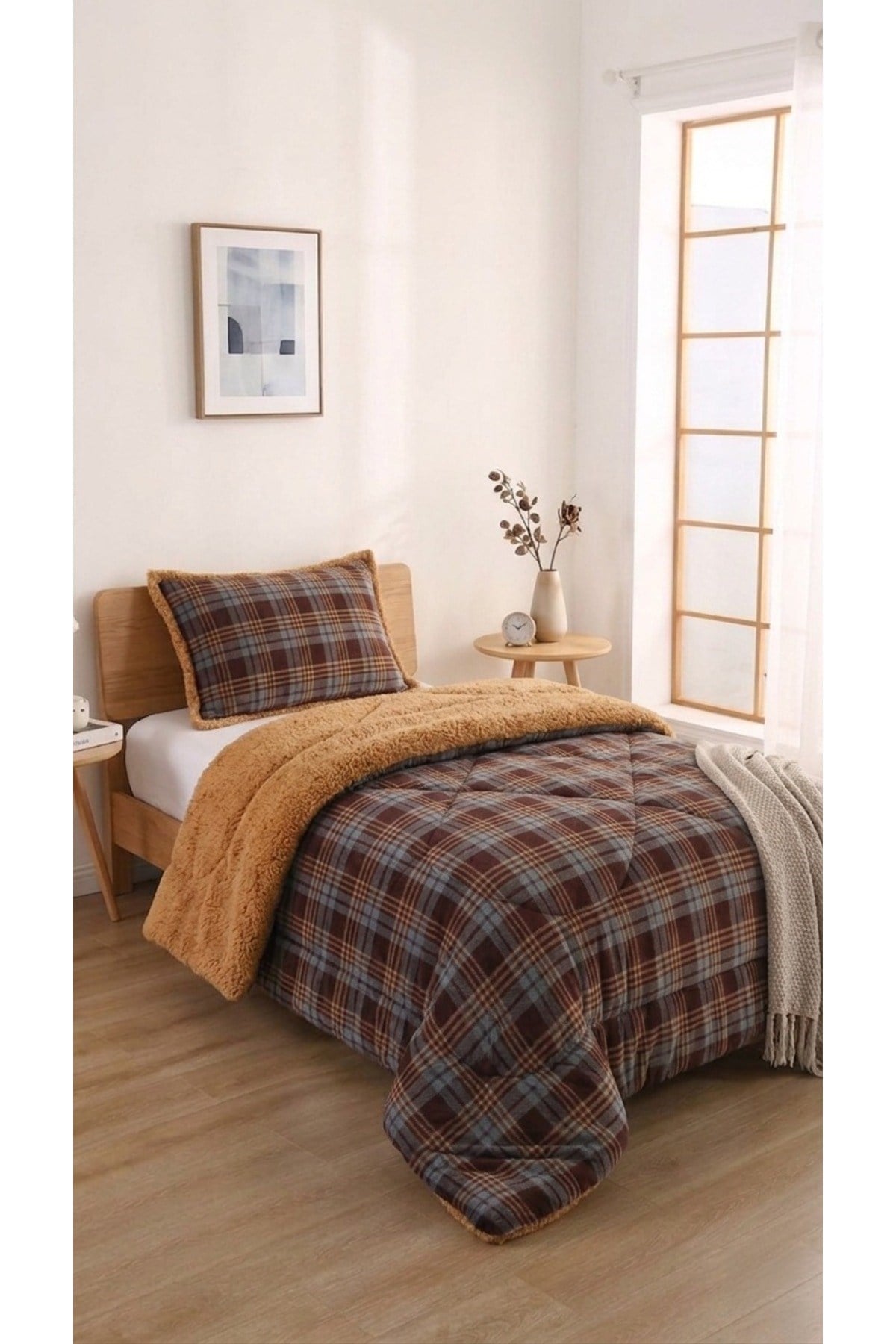 Osotto Tek Kişilik Desenli Comforter Yorgan Seti | 180x230 cm | Yumuşak Dokulu, Şık ve Konforlu | Günlük Kullanım