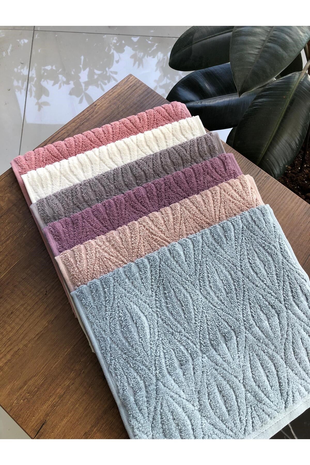 Sarra 6 Adet Mutfak Havlusu - Midye Desen - Süper Kalite %100 Cotton