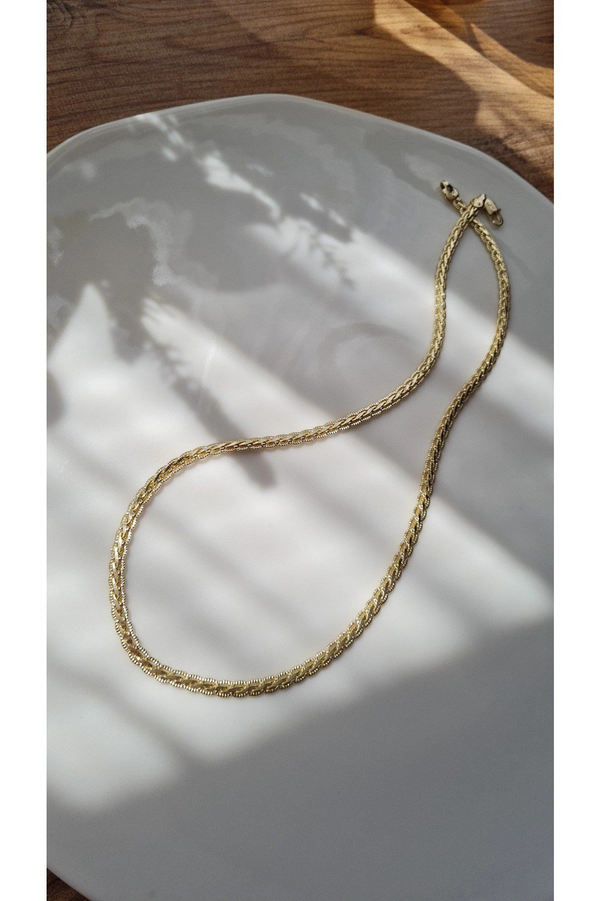 Çift Zincir Rose Gold Kolye