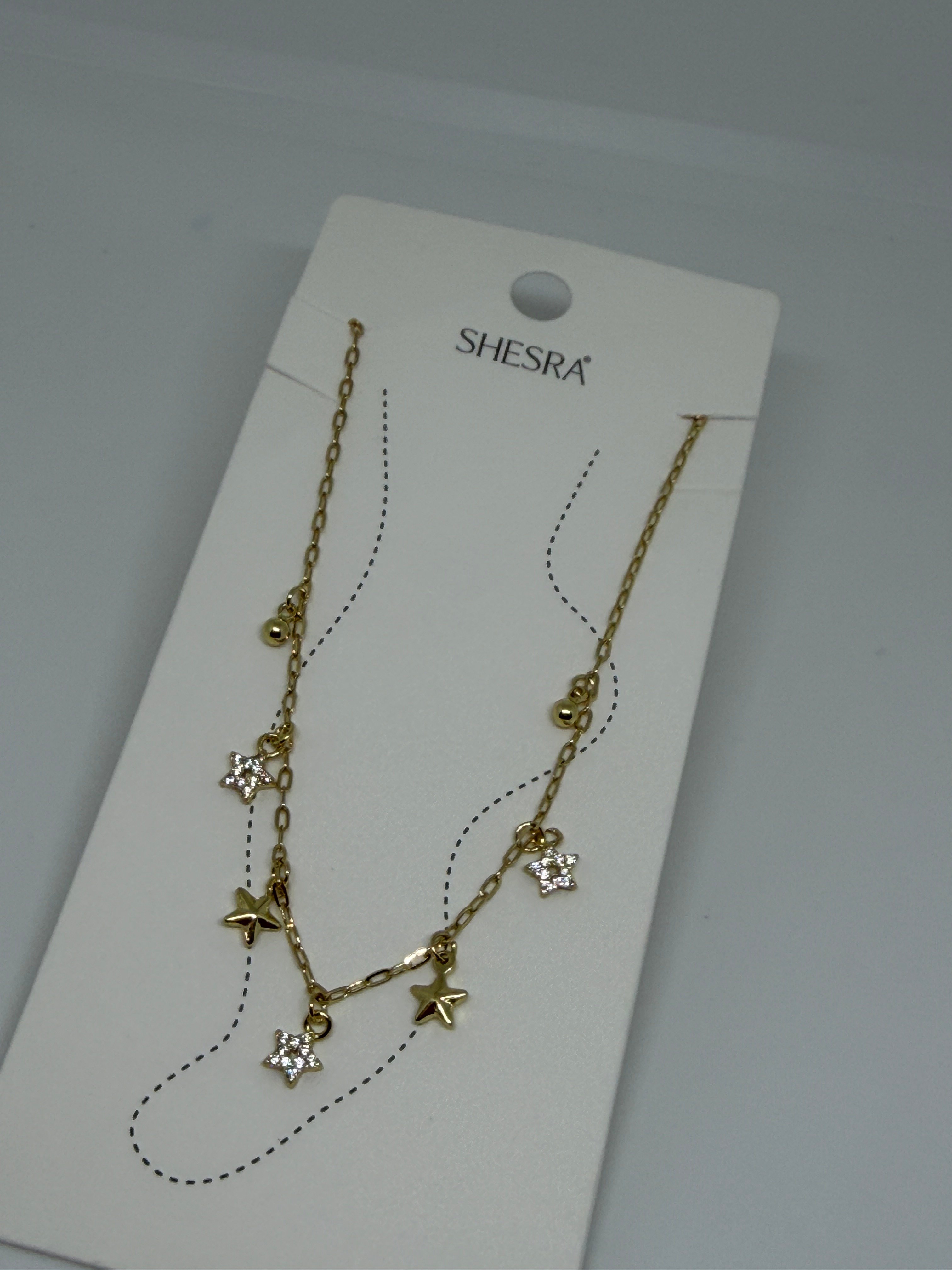 SHESRA Gold Yıldız ve Taşlı Yıldız Figürlü Halhal