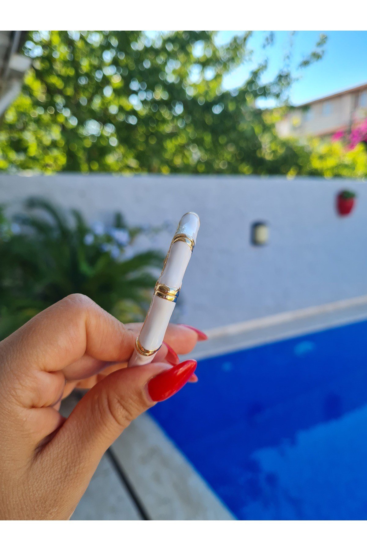 Beyaz Mineli Kadın Çelik Kelepçe