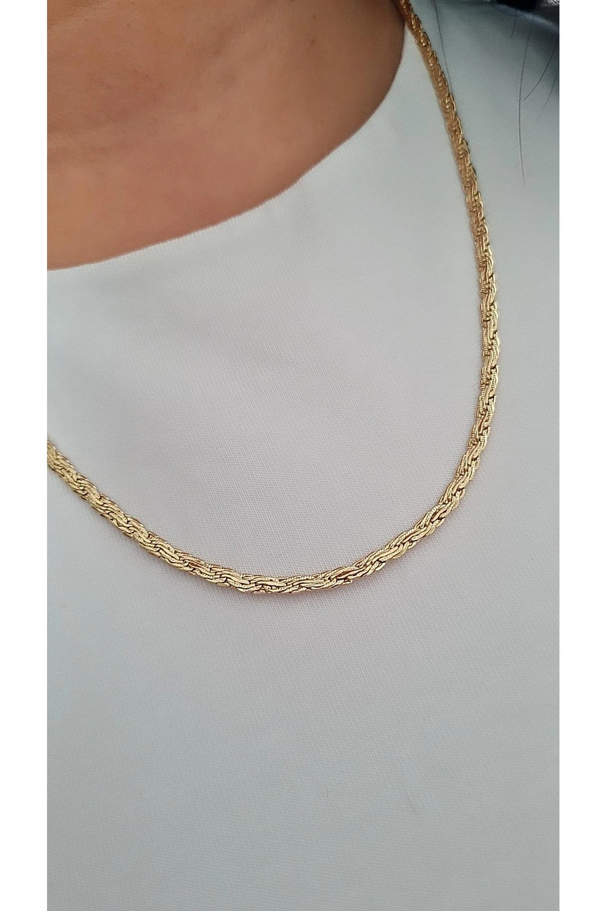 14K Altın Renk Kuyumcu Model Zincir Kolye 50