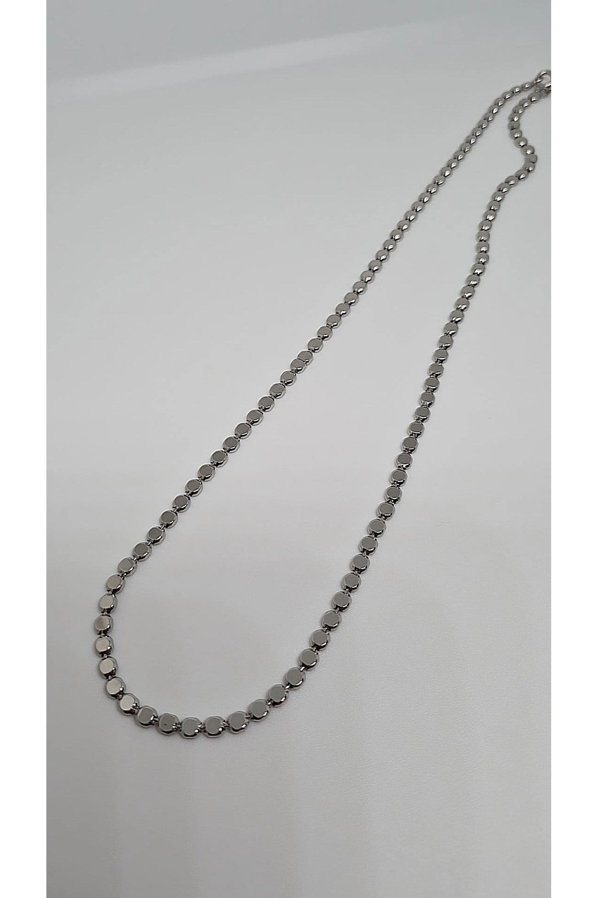 Çelik Silver Ezme Zincir Kolye 60 cm