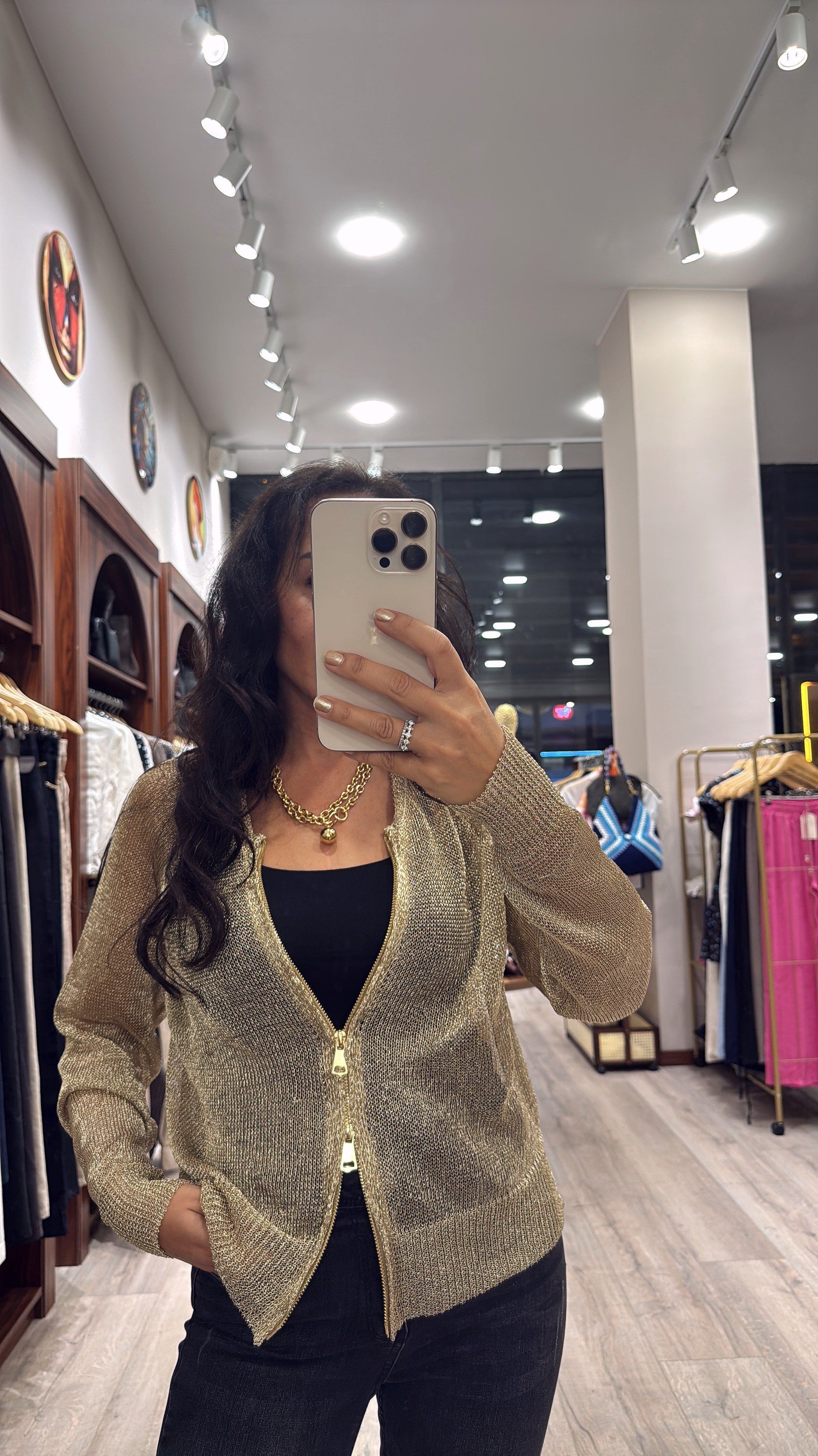 SİMLİ FERMUARLI HIRKA-GOLD