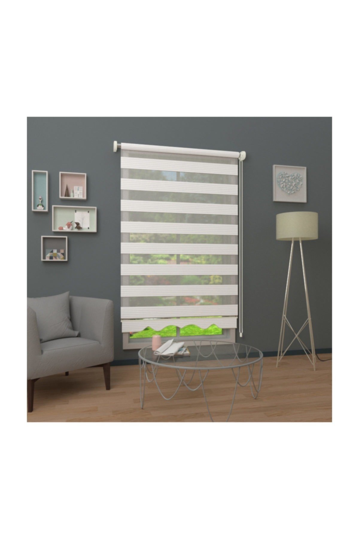 Stor Perde Evrem Pliseli Stor Zebra Perde Beyaz Mz480 90x200