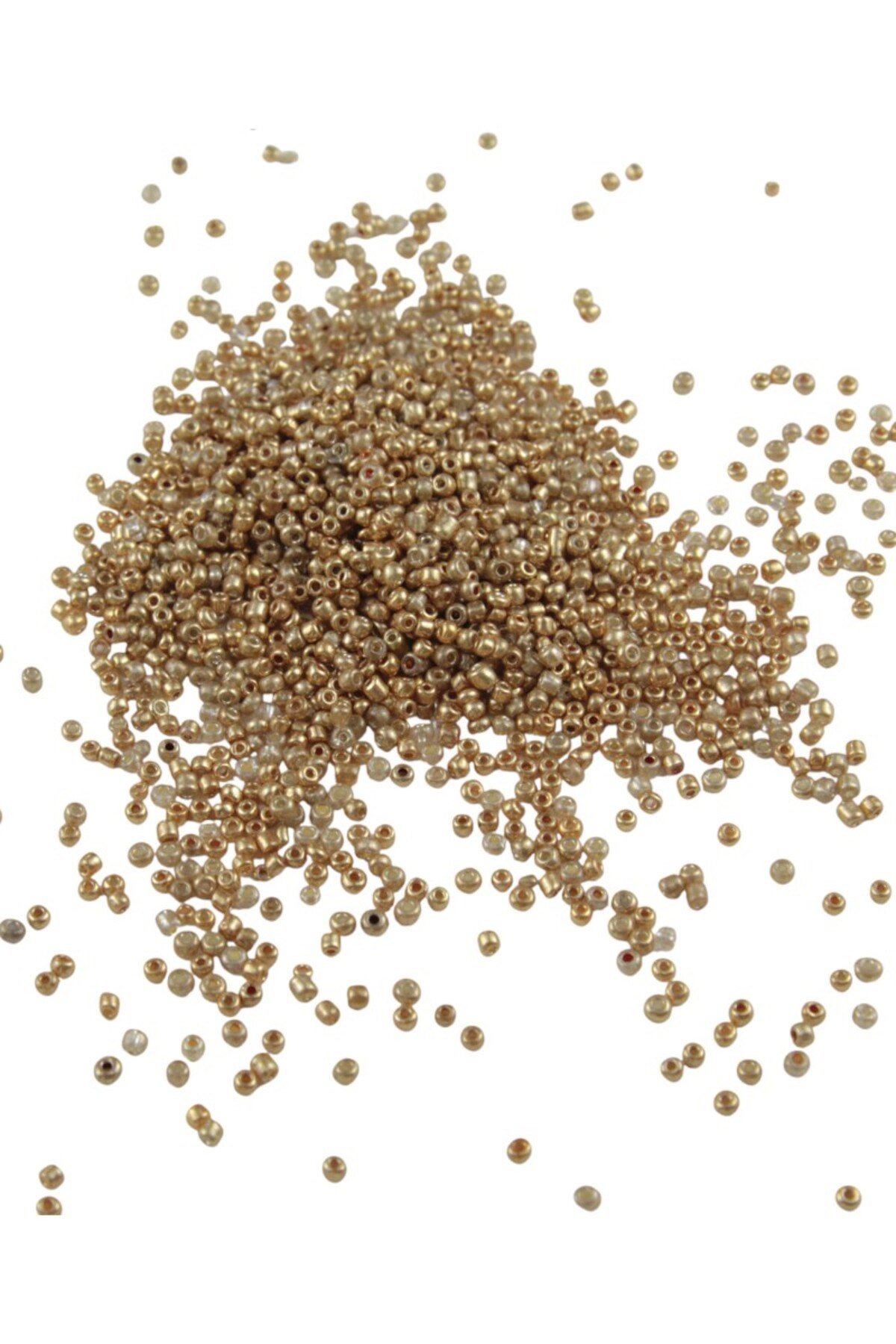 08 Kum 3 mm Kaplama Açık Altın Sarı Boncuk (100 Gr 6000 Adet)