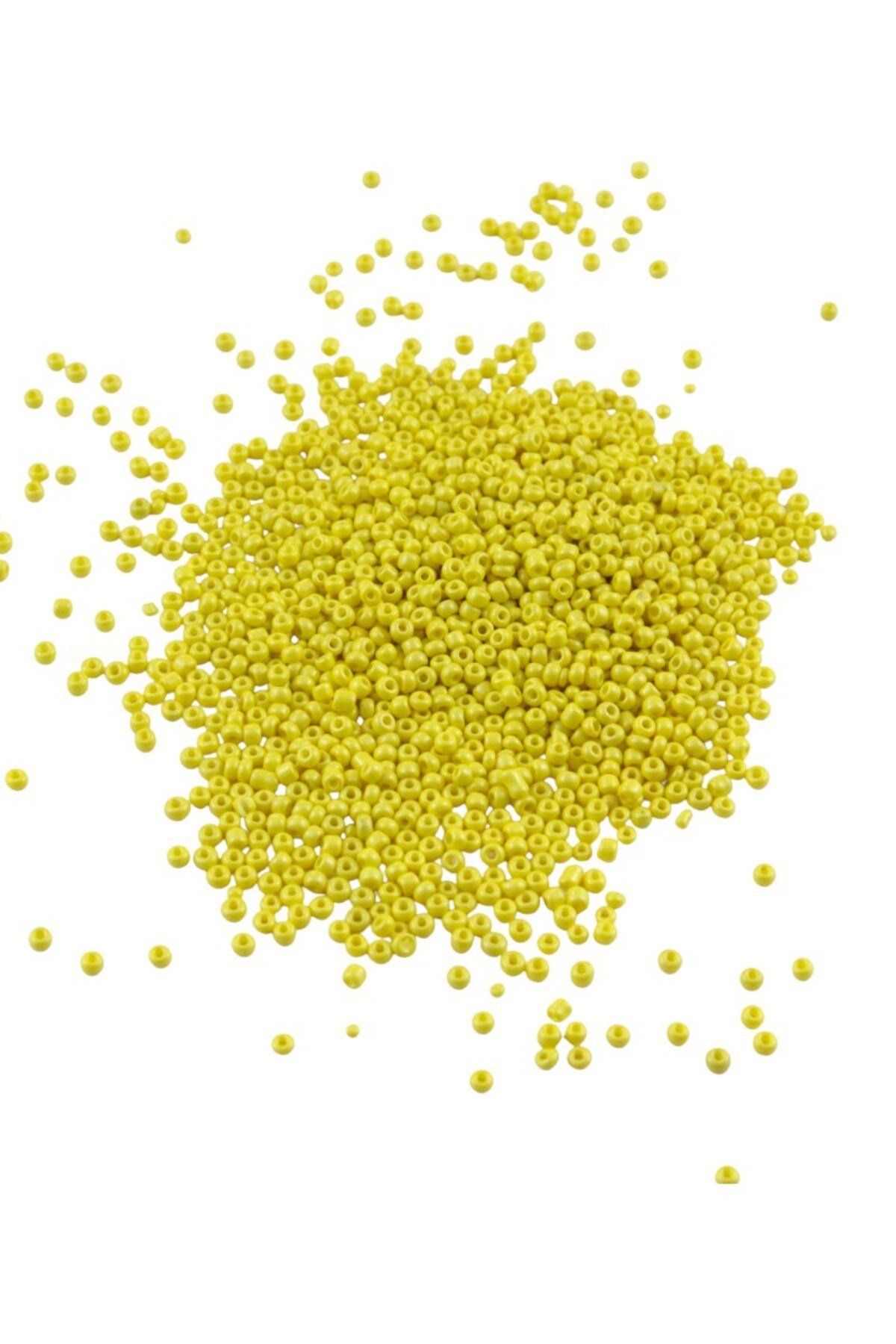 08 Kum Boncuk Pastel Limon Sarısı 3 mm (100 Gr 6000 Adet)