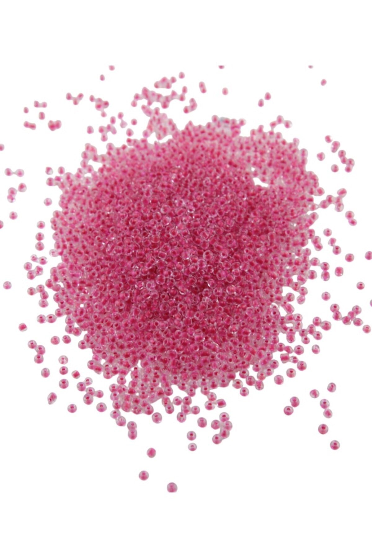 08 Kum İçten Boyalı Koyu Pembe 3 mm Boncuk (100 Gr 6000 Adet)