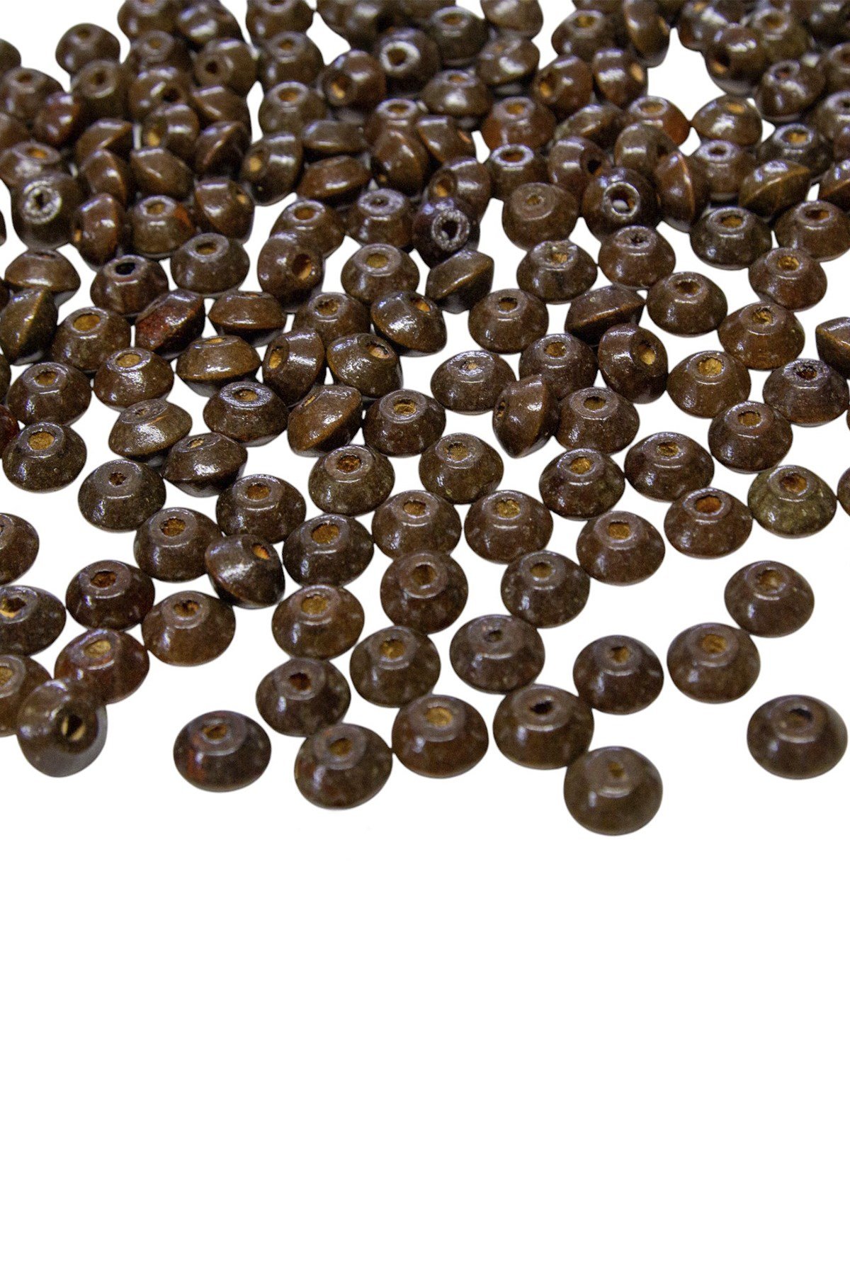 1.5 Cm Iri Bonibon Kahve Rengi Ahşap Boncuk 50 gr