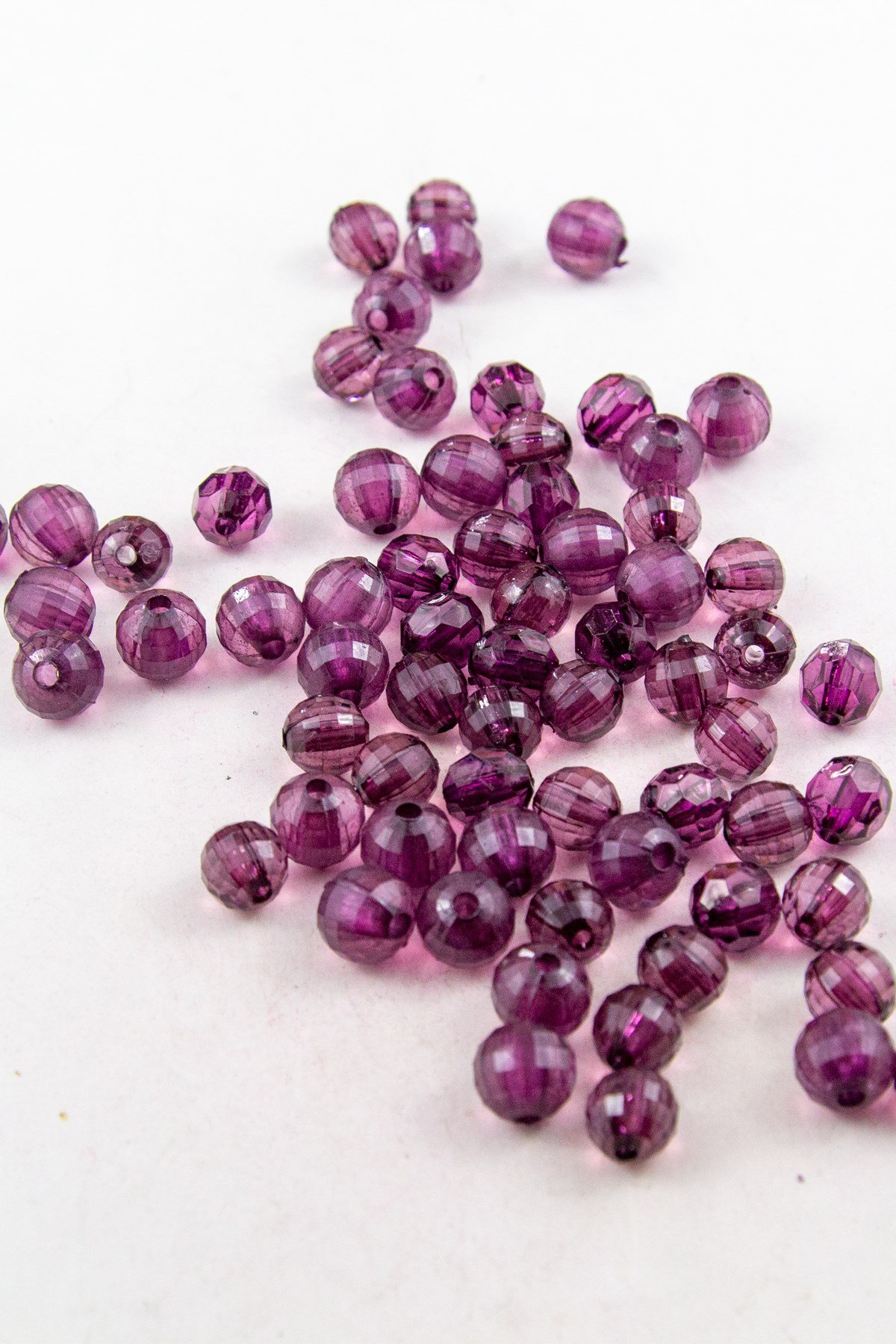 10 mm 2 Renk Mürdüm Akrilik Boncuk Aksesuar Takı Malzemesi (25 Gram)